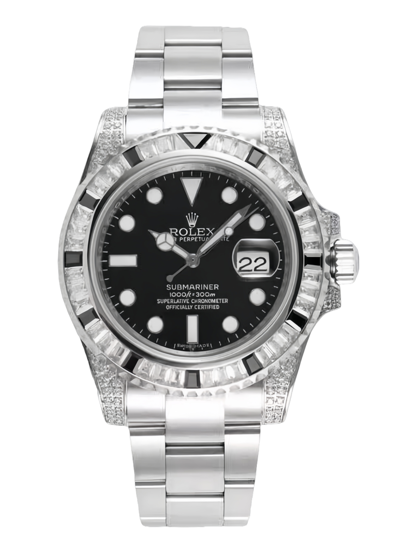 Rolex Submariner 116610 Black Dial Diamond Case 40MM Men's Watch