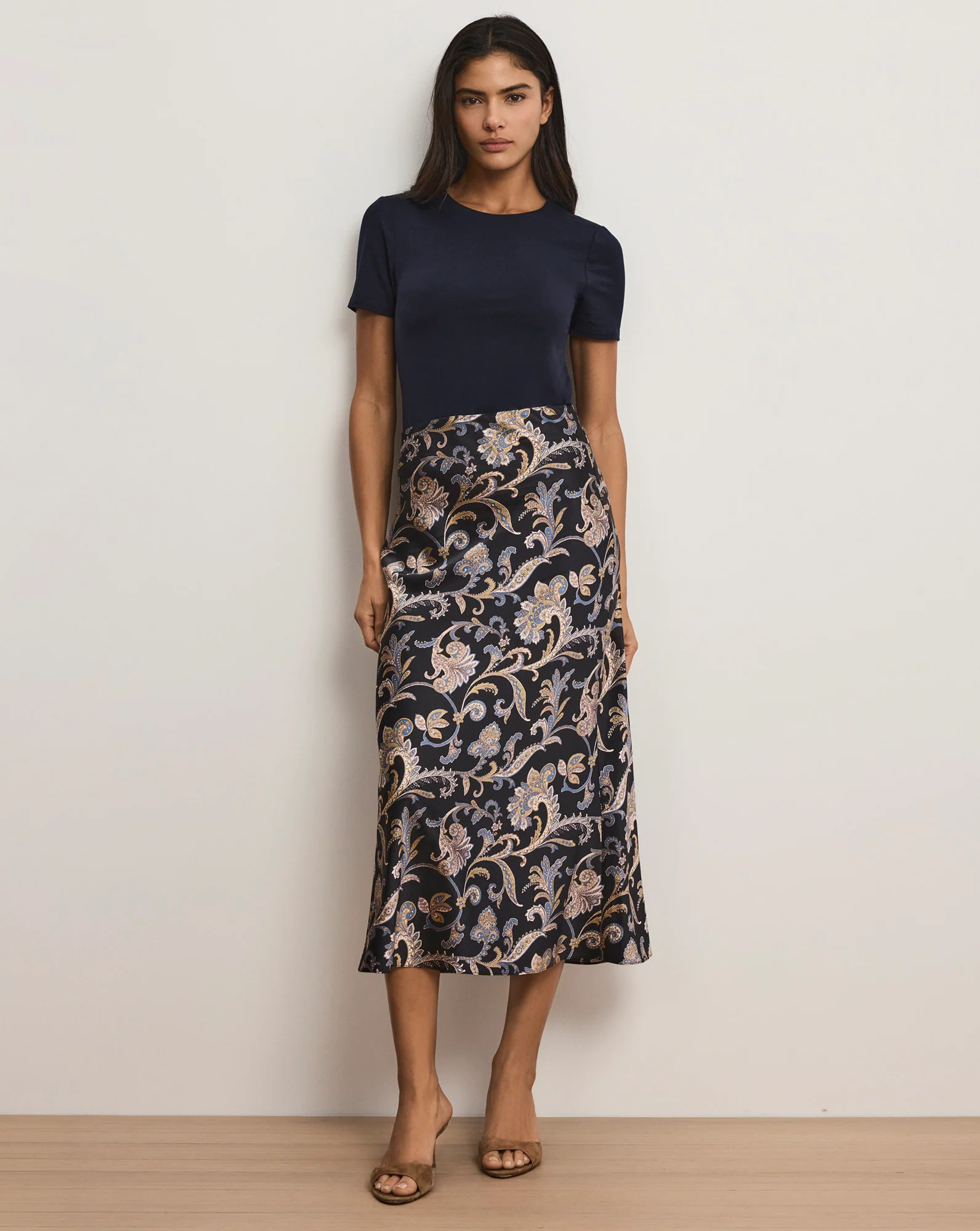 Clover Paisley Midi Skirt