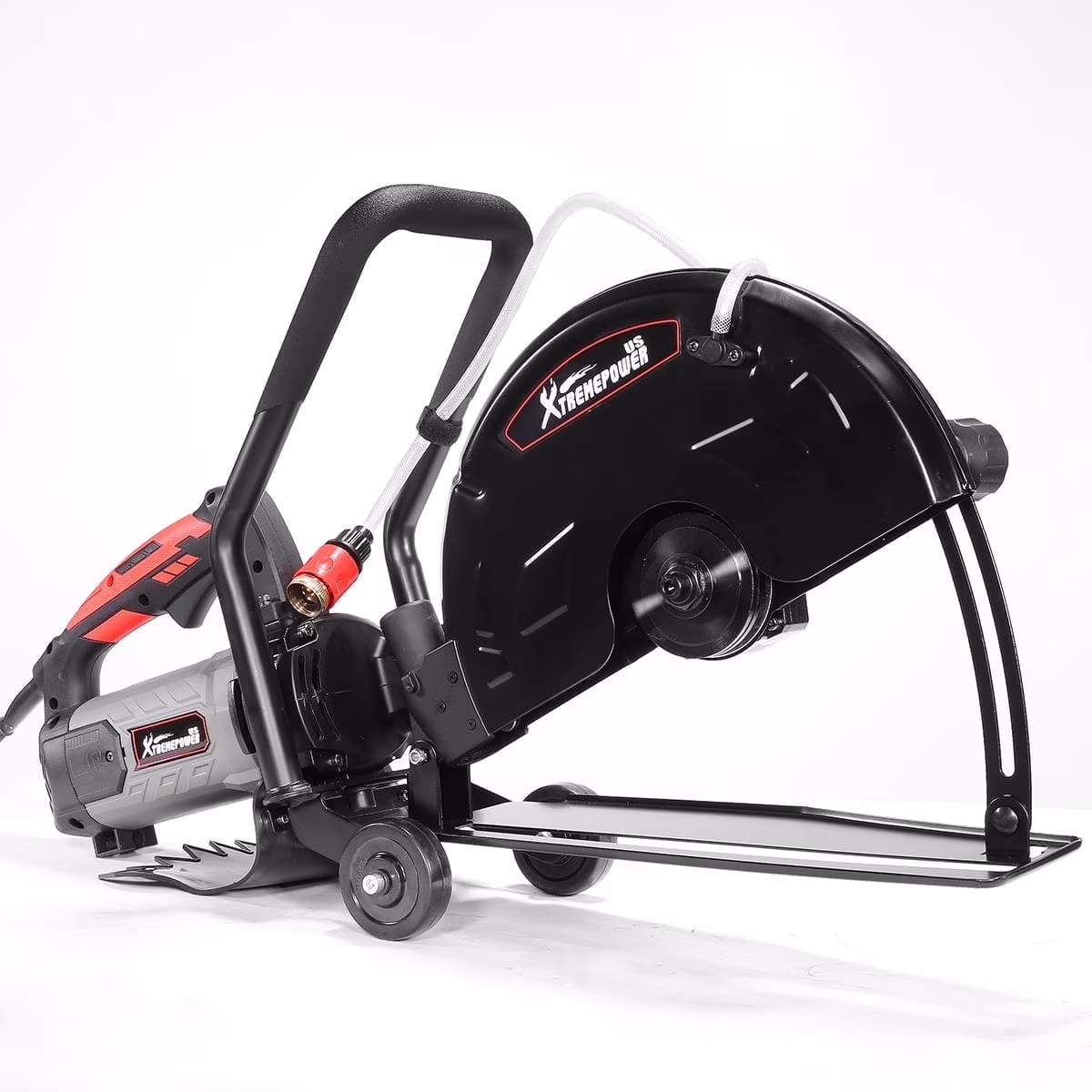XtremepowerUS 14 Electric Concrete Saw, 2600W/15A Motor, Circular Saw Cutter With 5 Cutting Depth, Wet/Dry Disk Saw Cutter Includes Water Line, Pump For Stone, Brick, Porcelain, Concrete