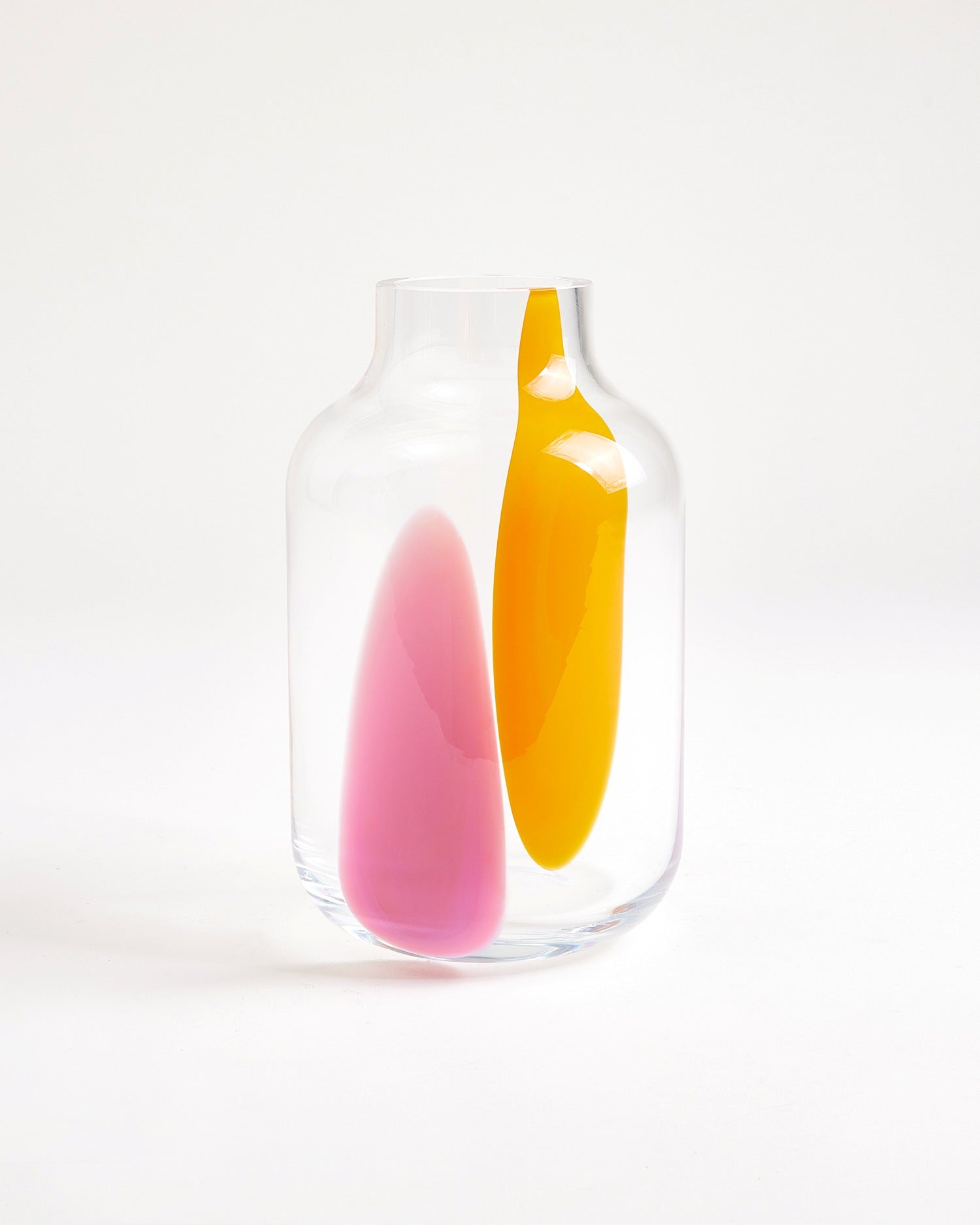 NUNO - GLASS VASE M DROPS PINK ORANGE