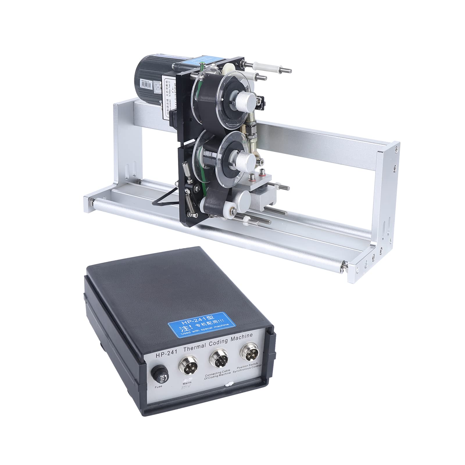 Coding Machine, Automatic Coding Machine Thermal Printing Ribbon Coding Printer Automatic Synchronization Tacking Ribbon Thermal Coding Machine, 120 Times/Minute, 16.5X7.8X9.8 Inch