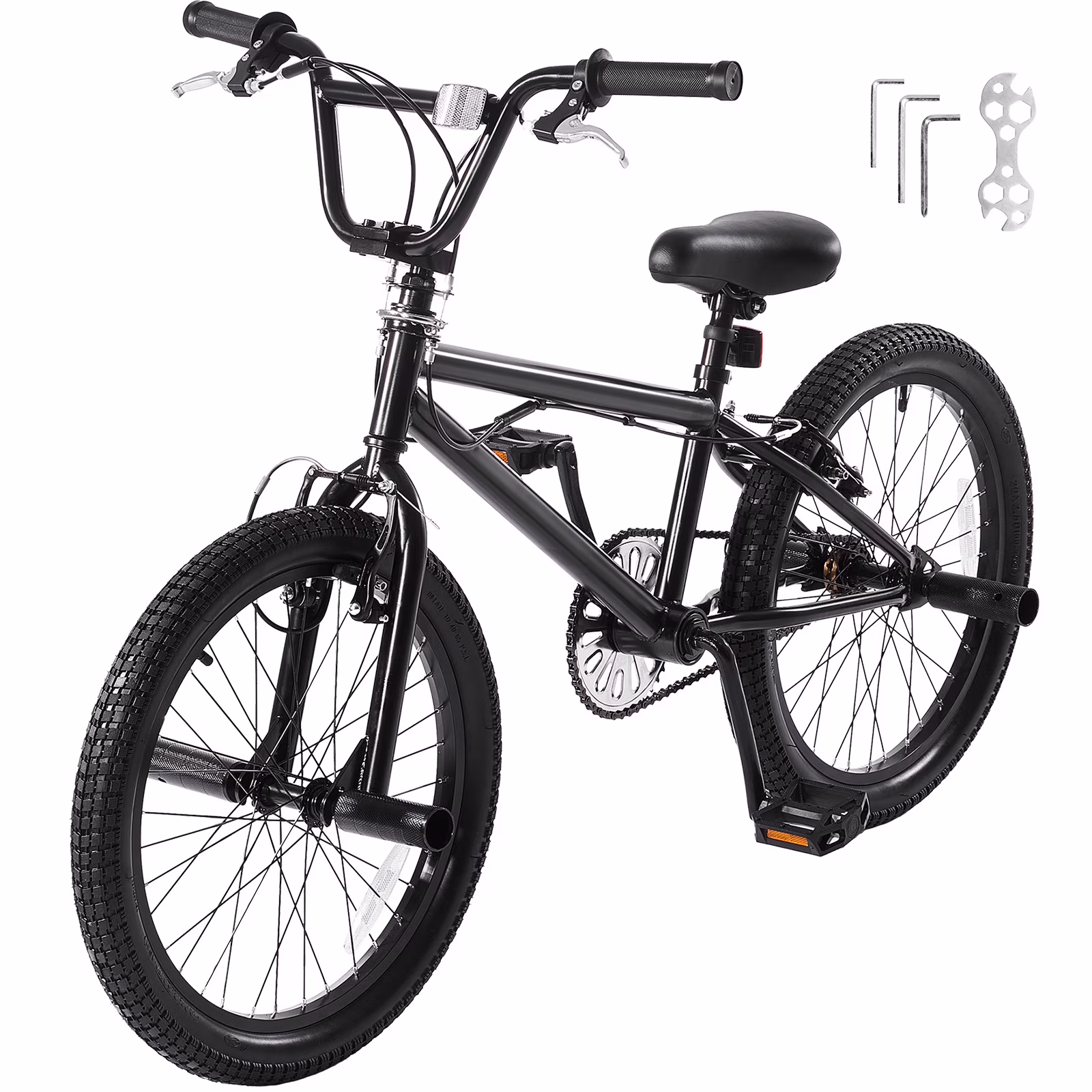 BMX Cycle, Freestyle Bike with 20-Inch Wheels, BMX Racing Cycle with 360° Rotator and Four Pegs, Suitable for Novice to Skilled Riders, BMX Bikes for Teens and Adults(20" All-Wheel Brake)
