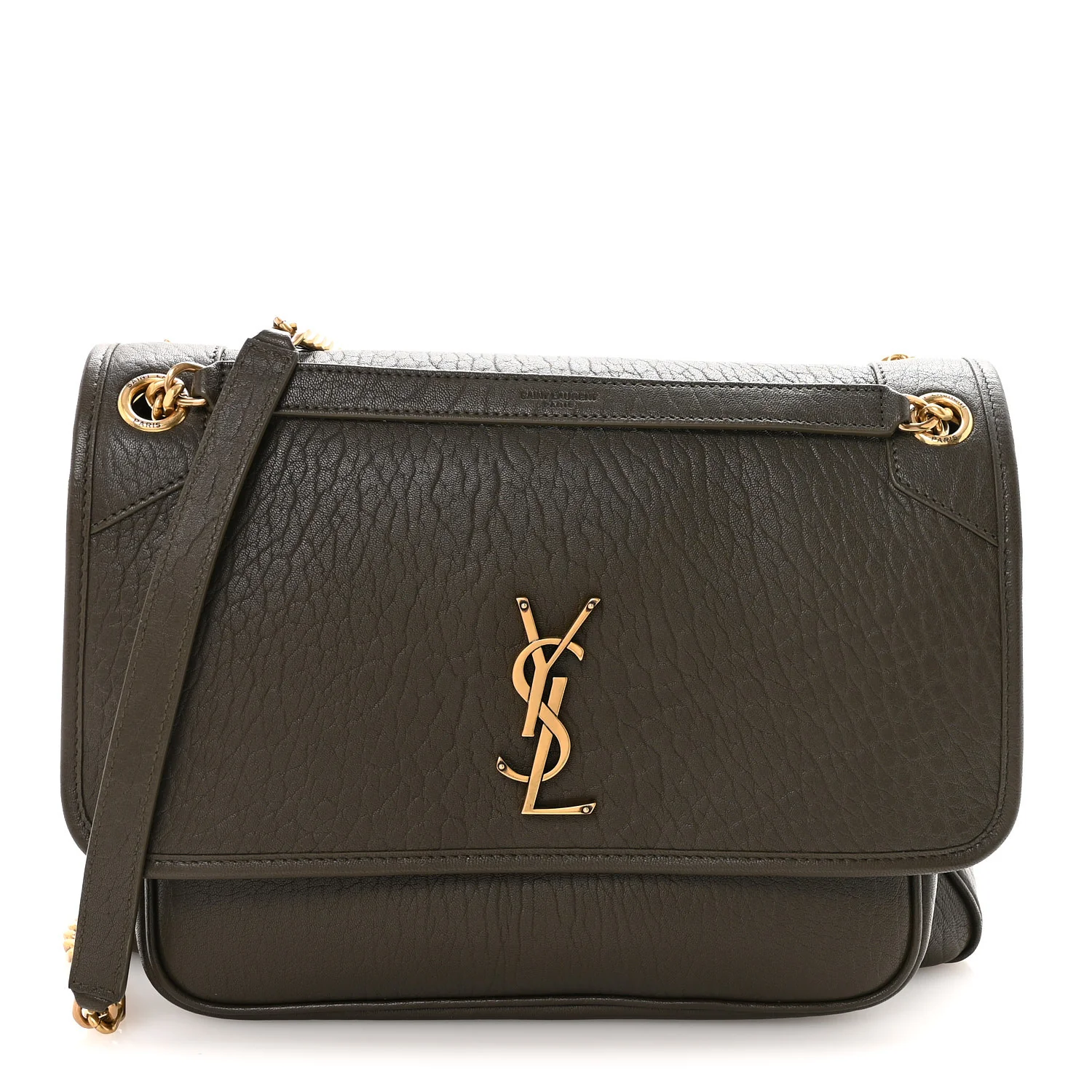 Grained Lambskin Monogram Large Niki Chain Satchel Light Musk