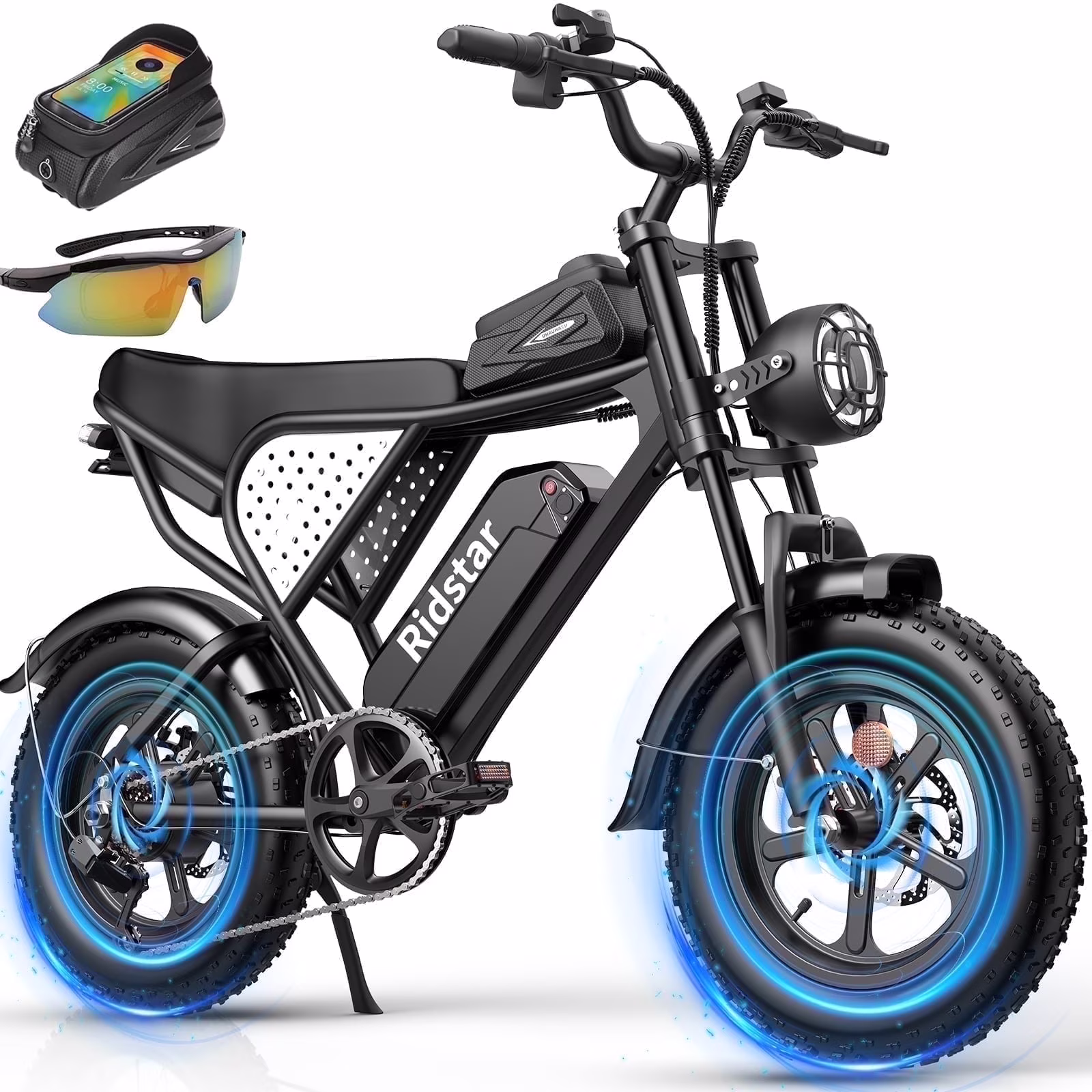 Electric Bike for Adults Q20,1200W 30MPH,48V 15.6Ah Electric Bicycle,7 Speed Full Suspension Mountain Bike UL2849(20''-1200W 48V15.6AH-30MPH) - Image 5