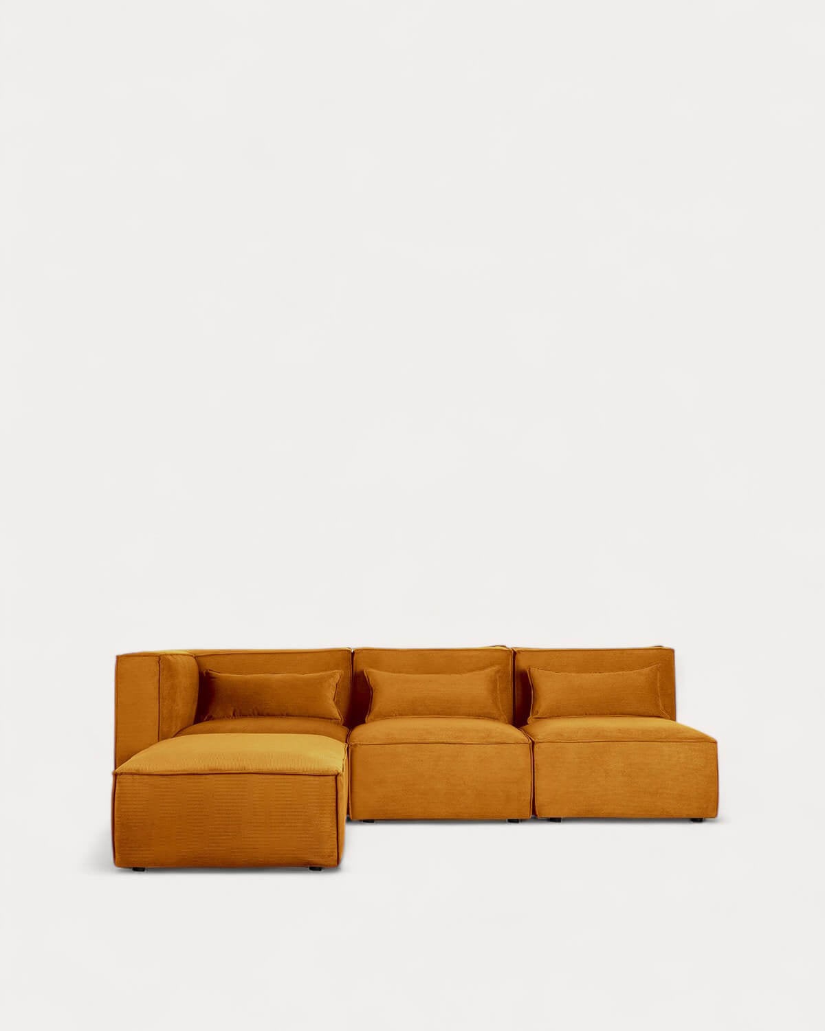 Kilhe Pana - Sofá Modular 3 Piezas Esquinero con 2 Sillones y Puff de Pana Kilhe