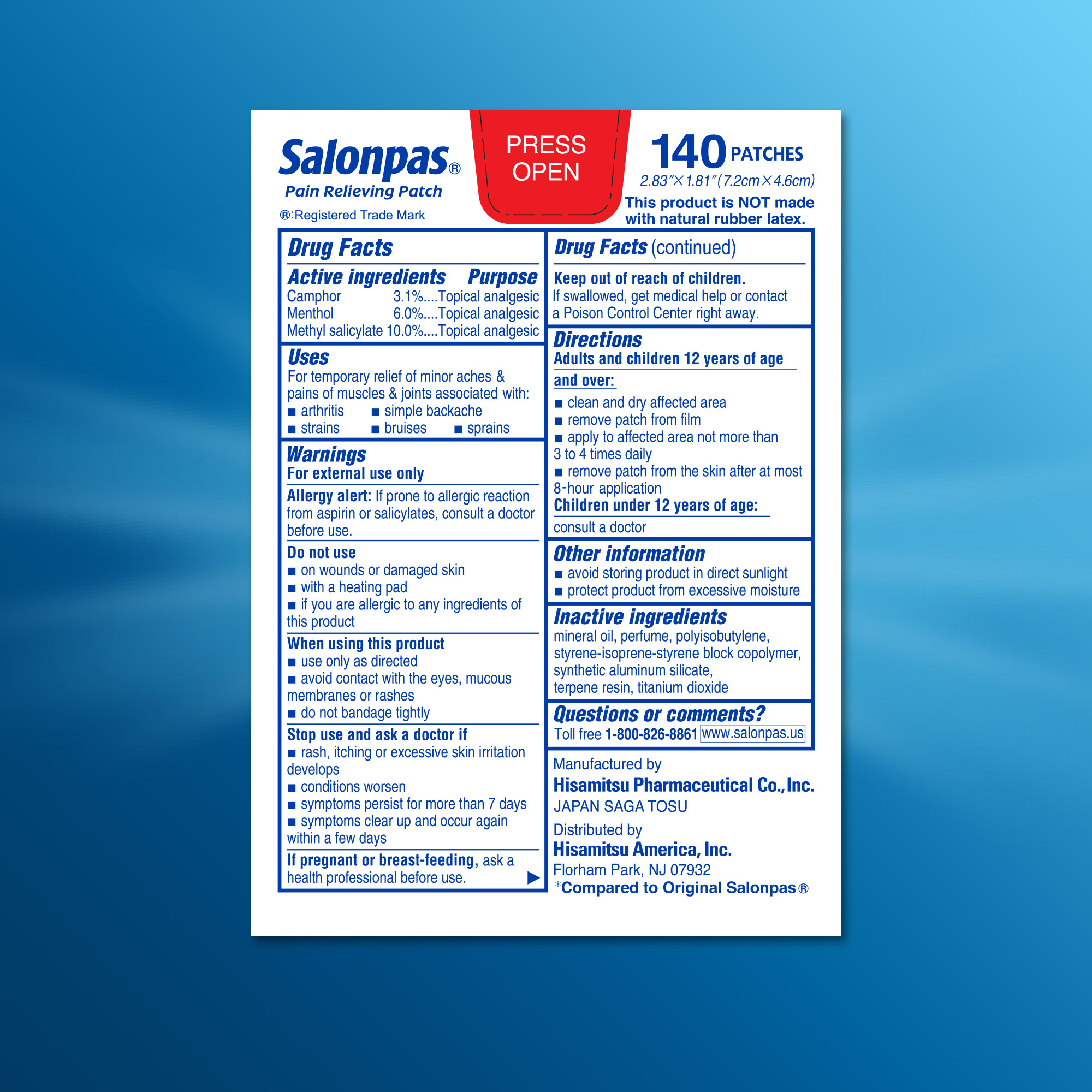 Pain Relieving Patch, 140 Patches - Image 3