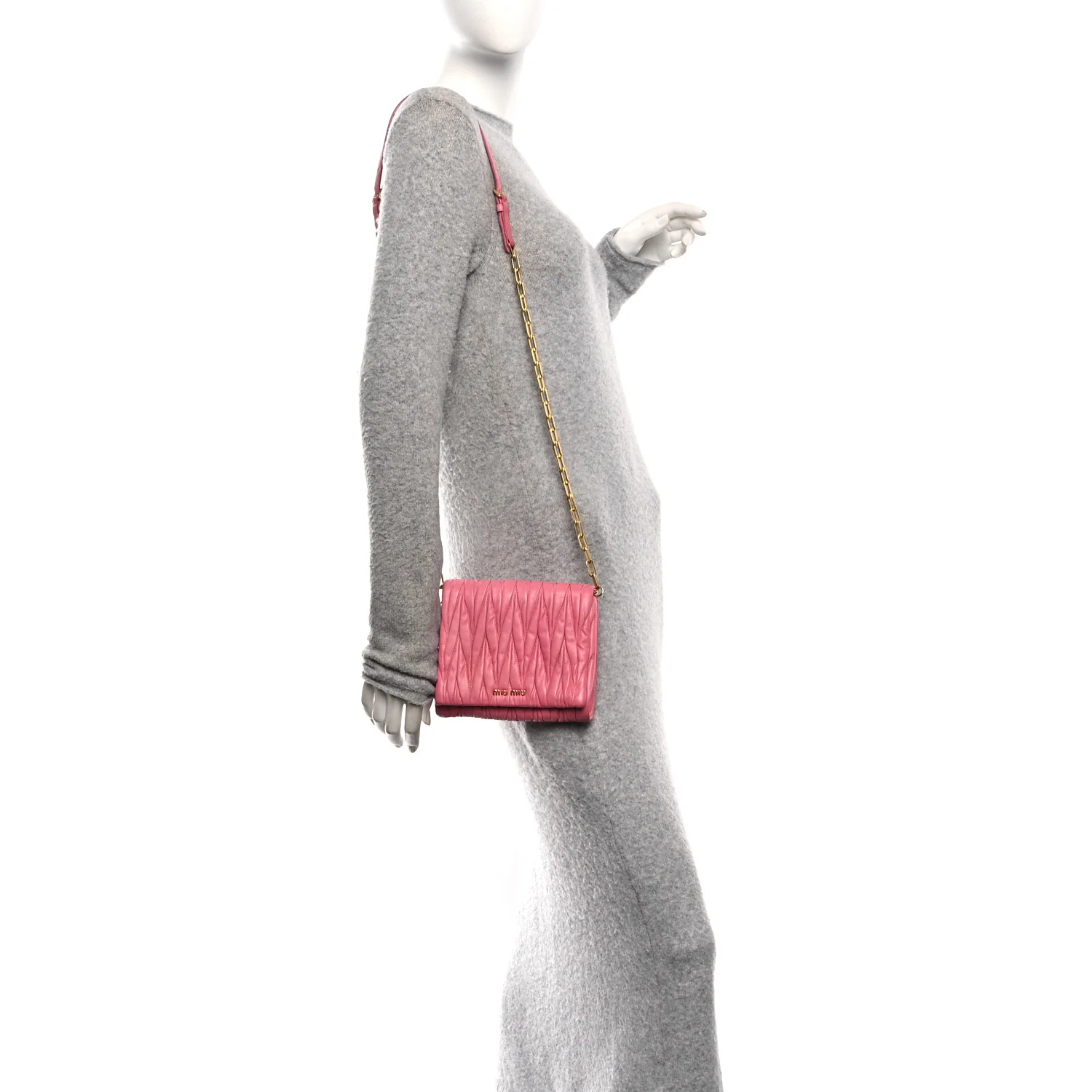 Nappa Matelasse Chain Crossbody Geranio