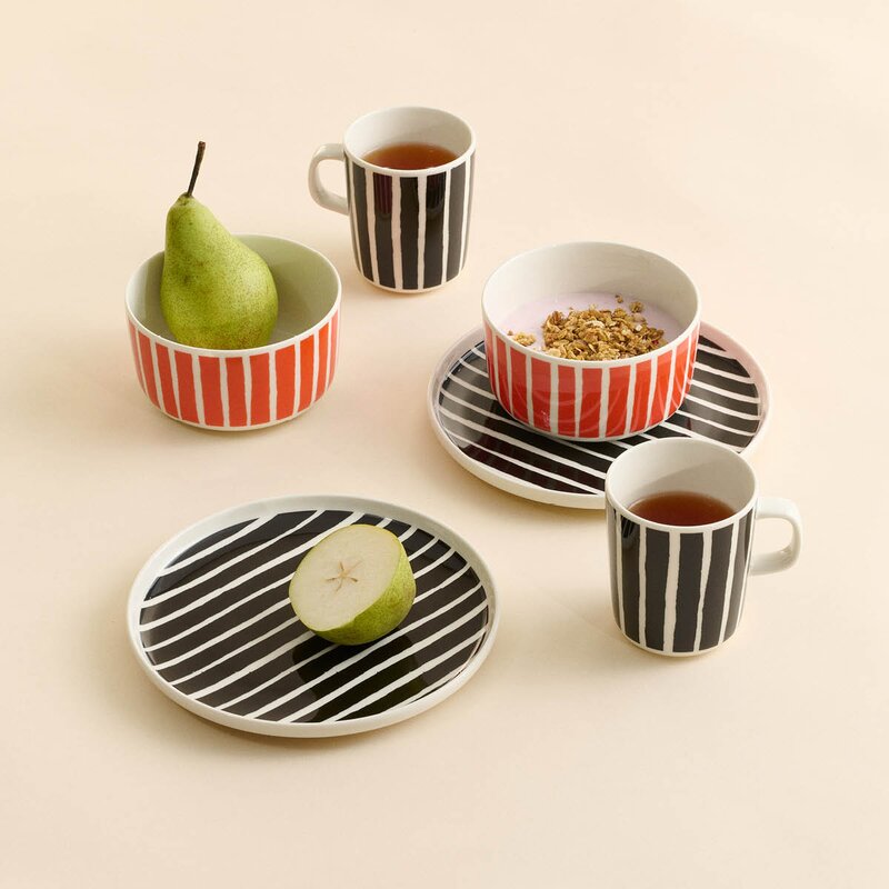 Oiva Piccolo tallerken 20 cm hvit/svart