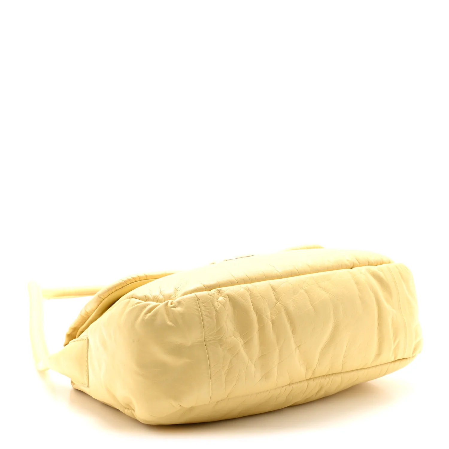 Paper Calfskin Puffy Flap Butter Brass