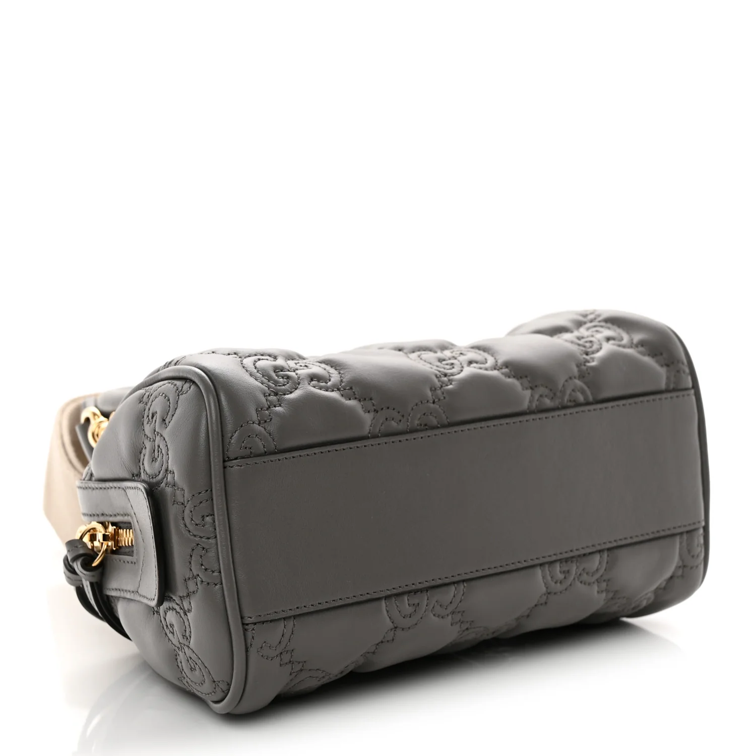 Calfskin GG Matelasse Mini Bowler Bag Dusty Grey Natural