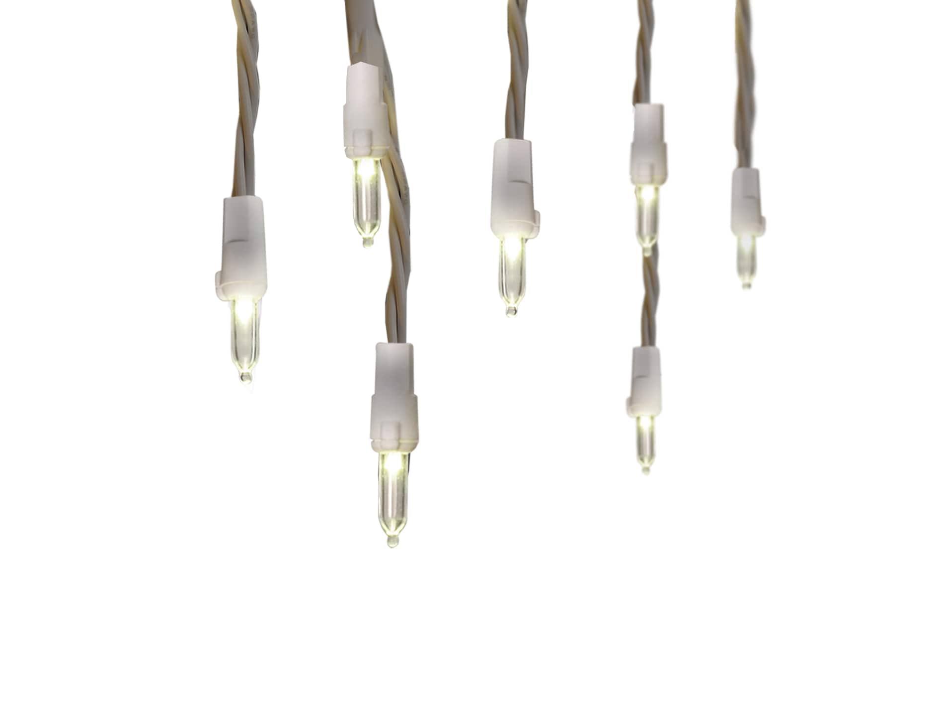 GE Staybright 150-Count Constant White Mini LED Plug-In Christmas Icicle Lights | 90886LO