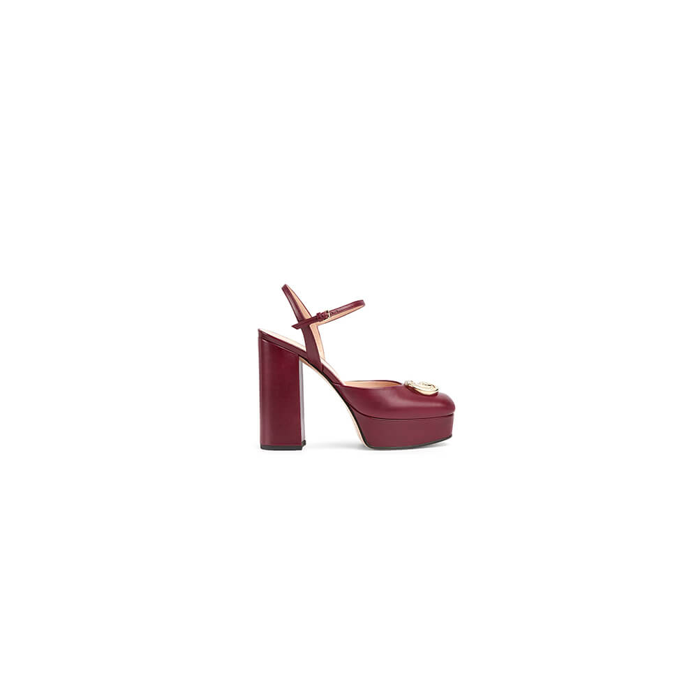 GUCCI Women s platform pump with crystal Double G