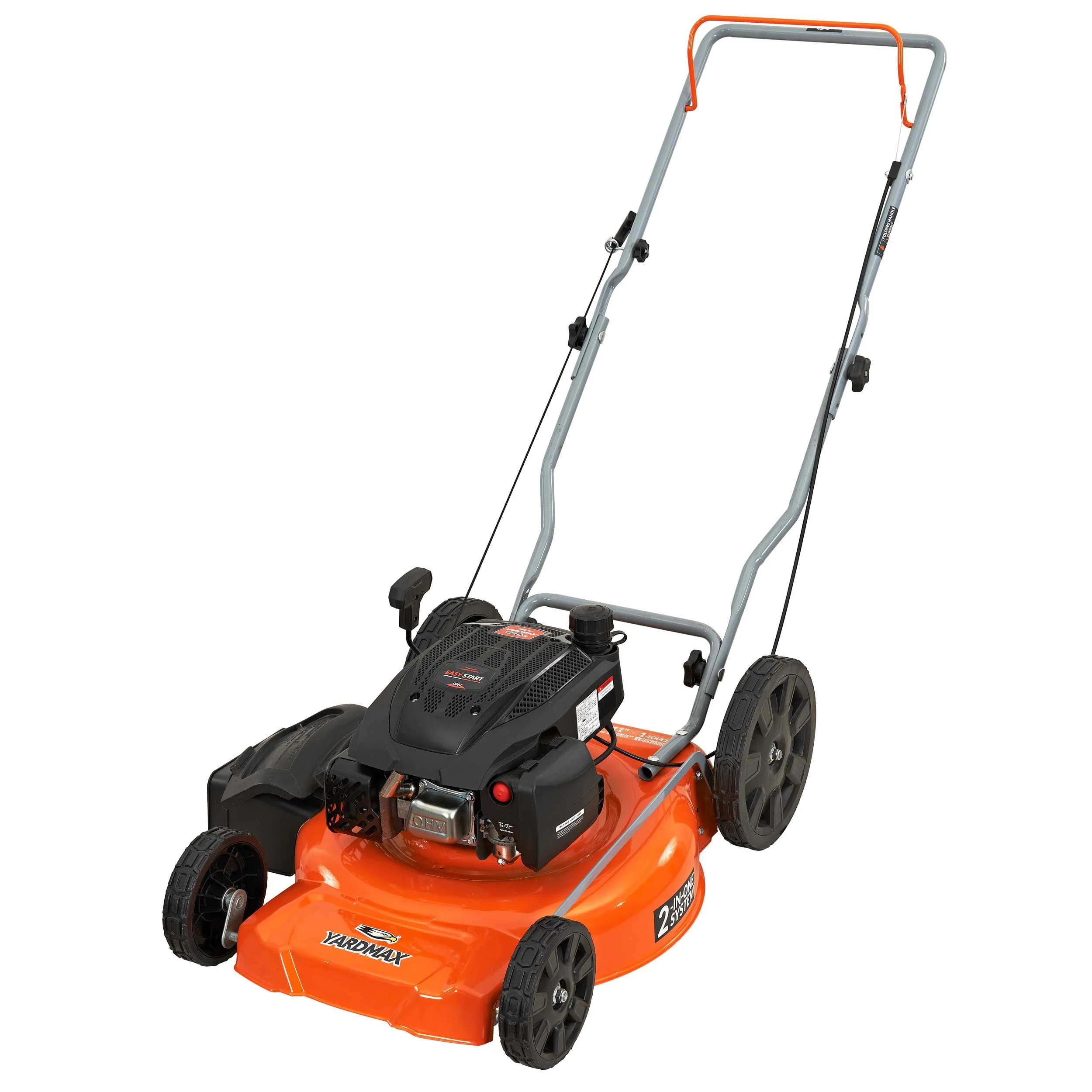 21 in 170cc 2 in 1 Gas Walk Behind Push Lawn Mower with High Rear Wheels Image 6