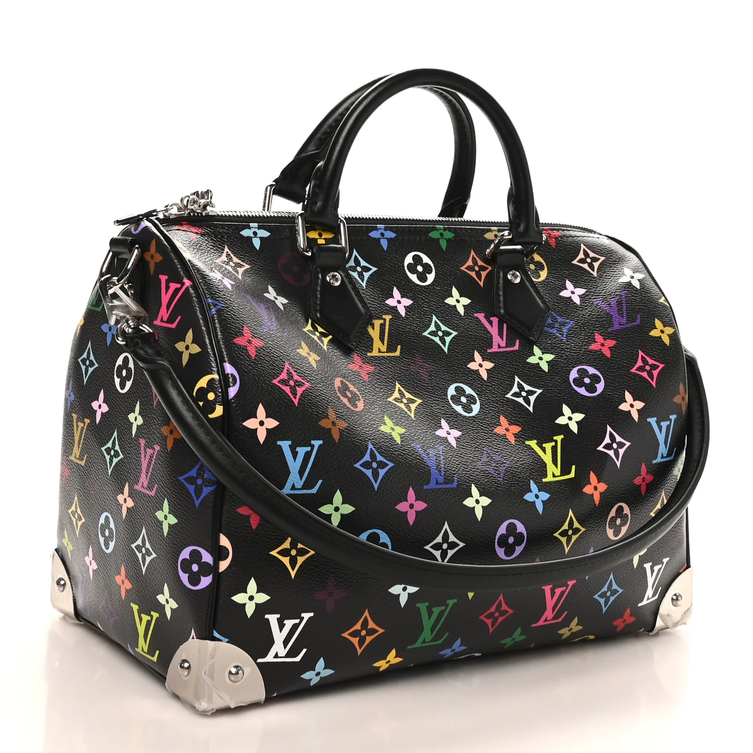 LV X TM Monogram Multicolor Speedy Soft 30 Black