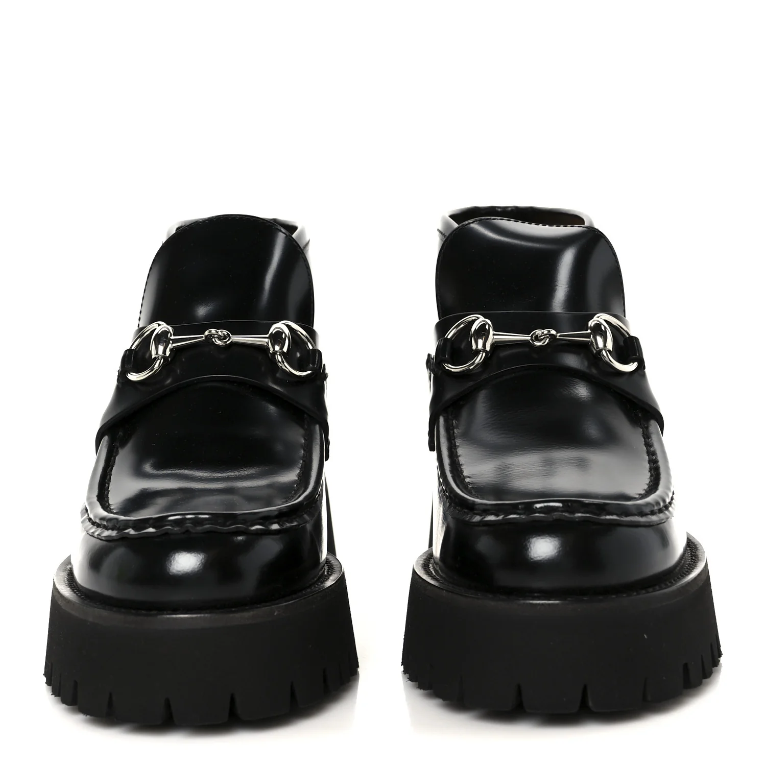 Cordovan Lux Womens Horsebit Platform Ankle Boots 38 Black