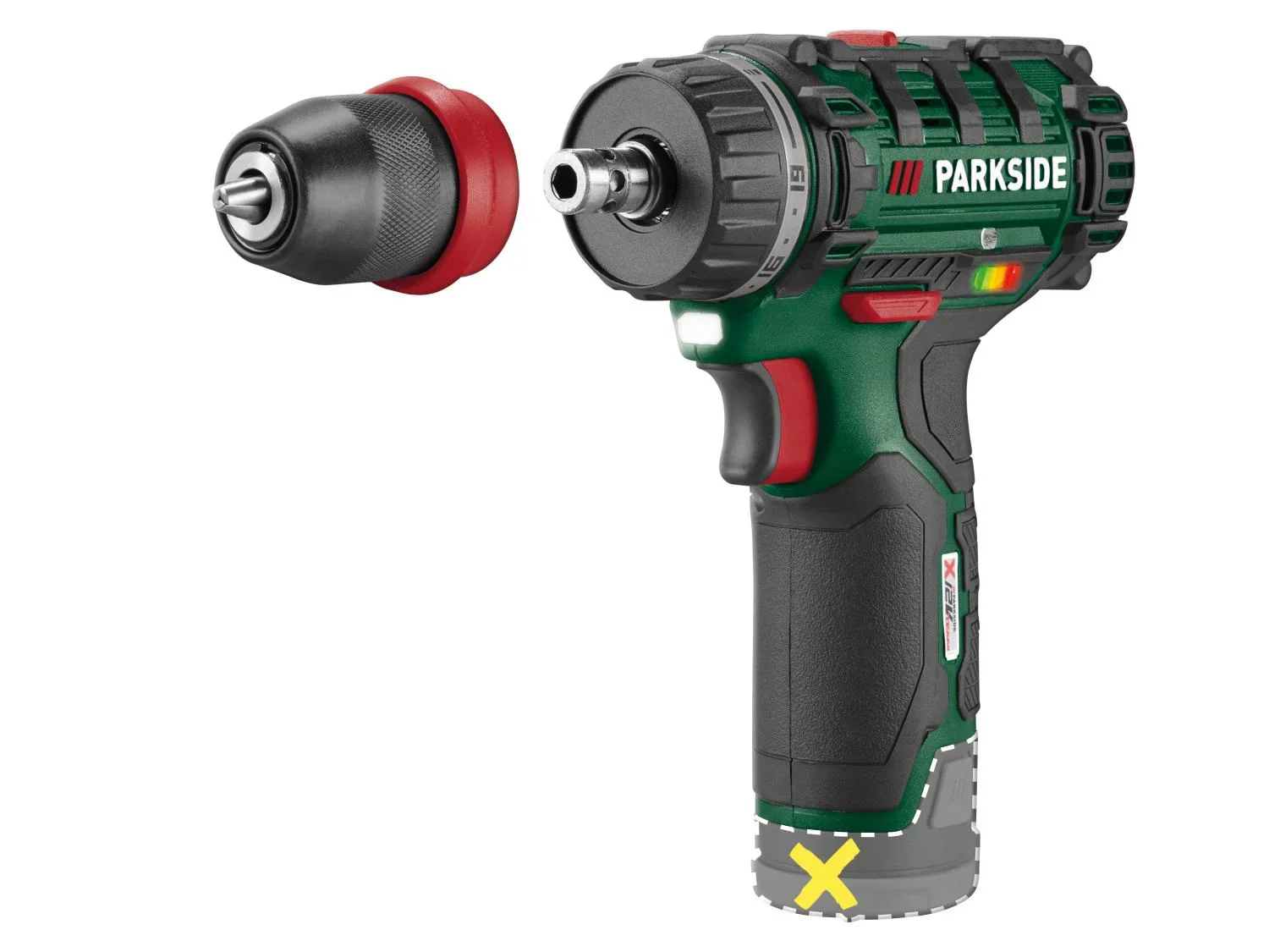 PARKSIDE Perceuse-visseuse sans fil PBSA 12 F5, 12 V