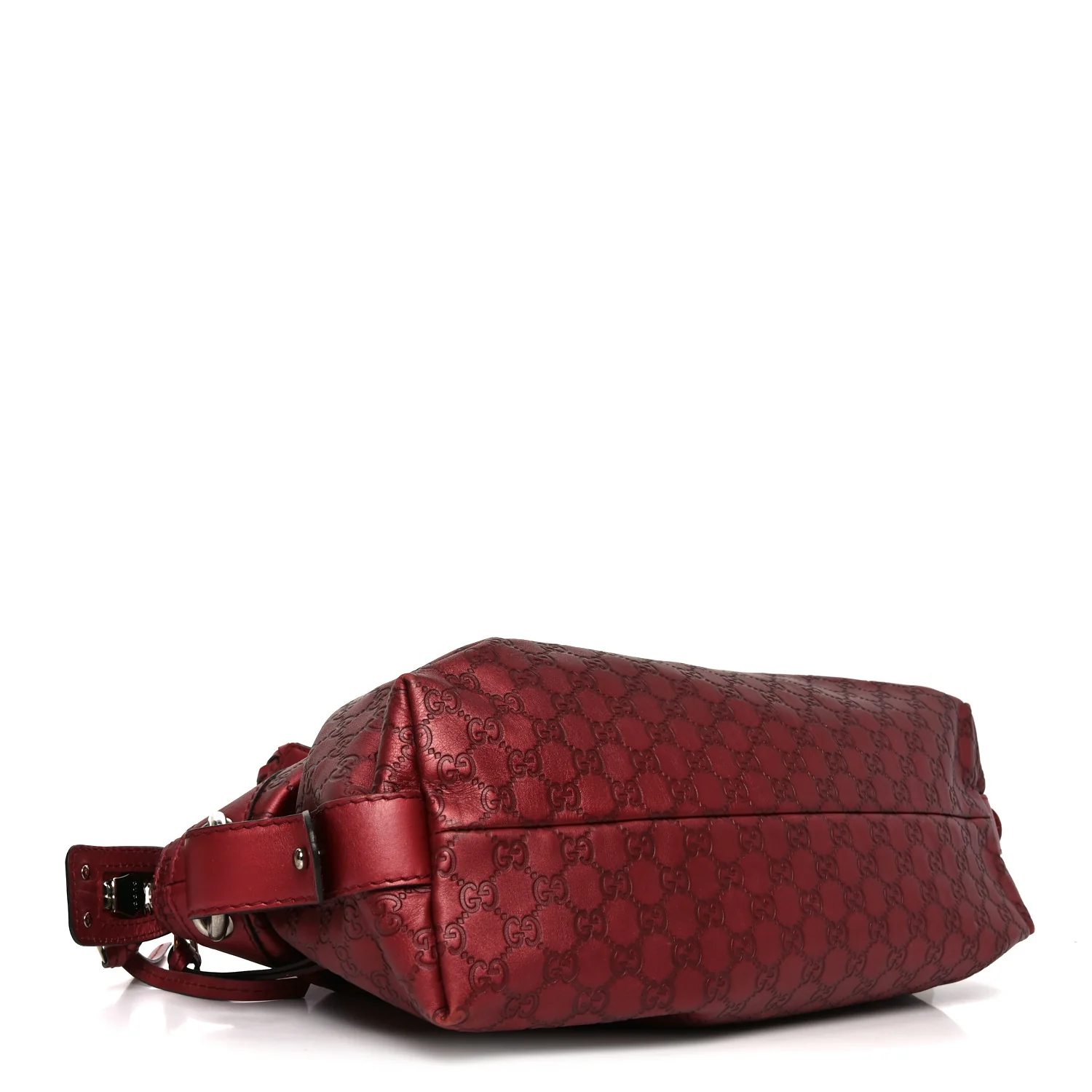 Metallic Guccissima Medium Bamboo Bar Tote Red