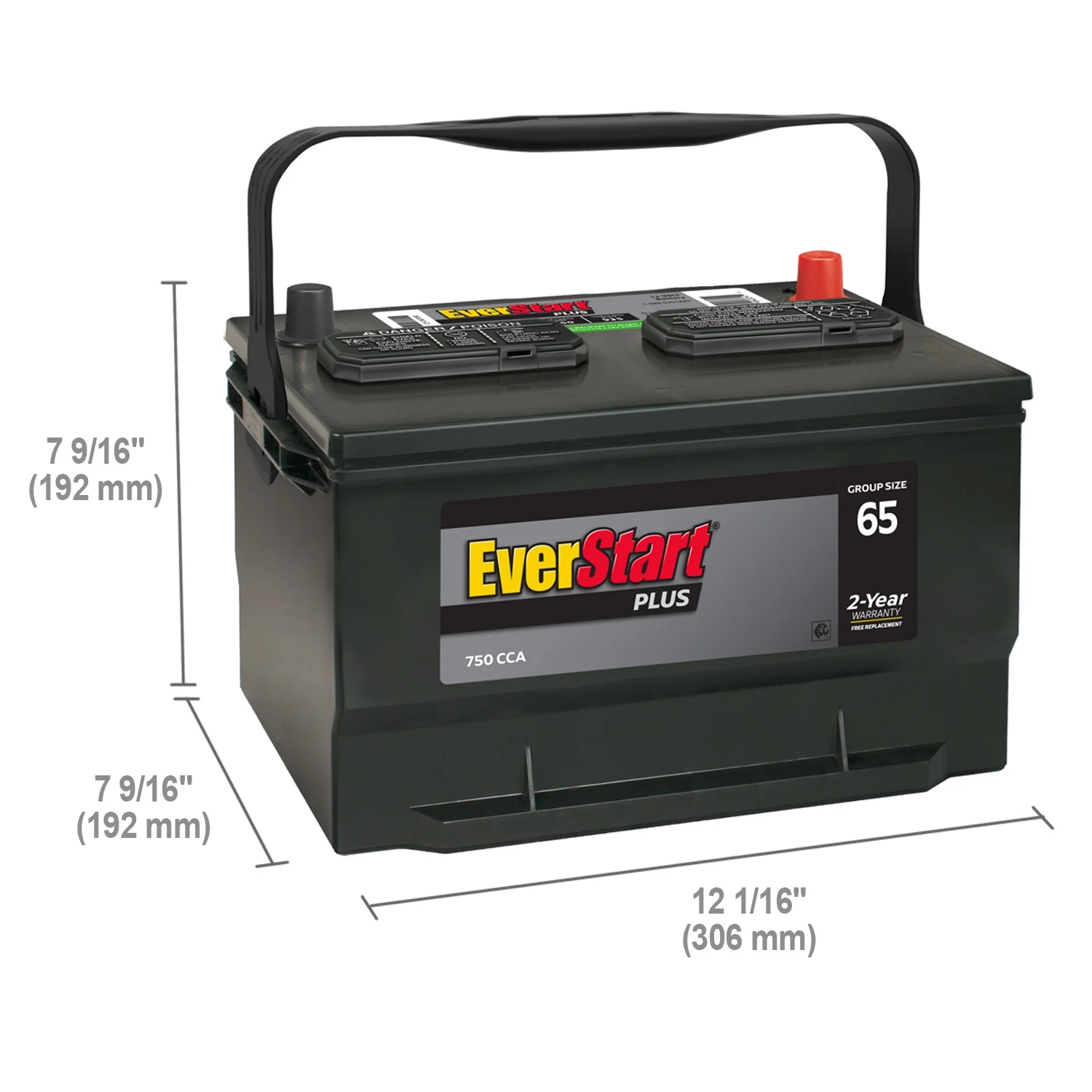 Plus Lead Acid Automotive Battery, Group Size 65 12 Volt, 750 CCA(Single) - Image 7