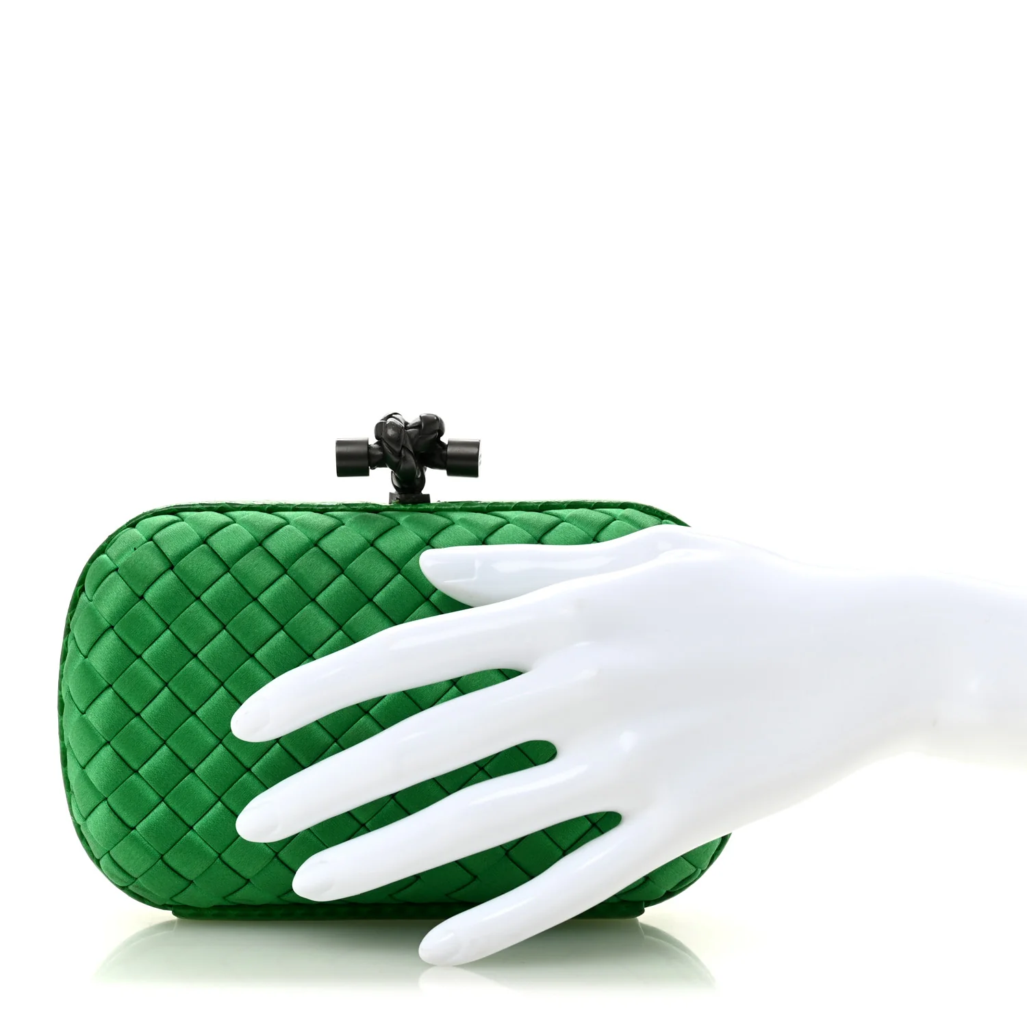 Satin Intreccio Impero Ayers Knot Clutch Parakeet