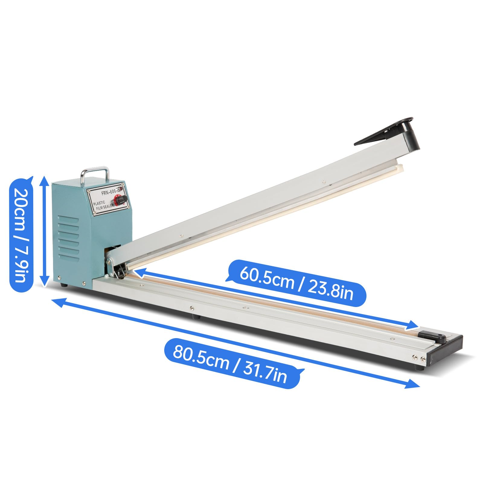 Impulse Heat Sealer with Seal bar, Heavy-Duty Bag Sealing & Cutting Machine, 4 Extra Replacements (white, 24inch)