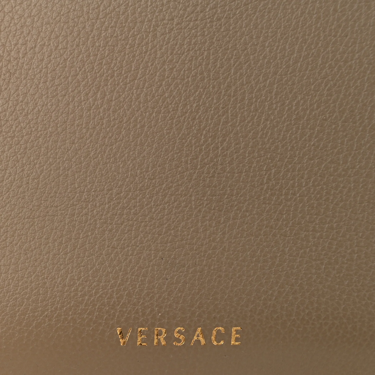 Grained Calfskin La Medusa Flap Shoulder Bag Taupe