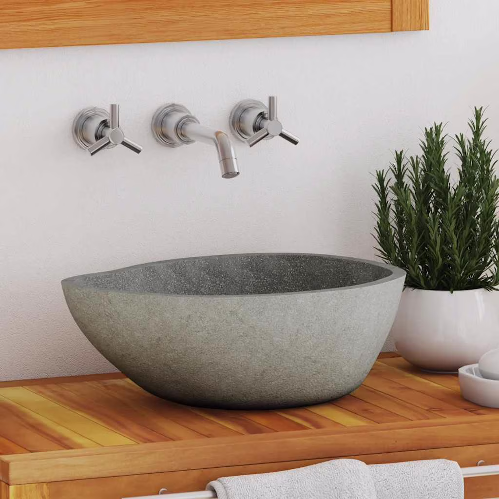 Bathroom Basin, Vessel Sink, Easy Assembly, (17.7"-20.9")x(13.4"-16.1")x4.5" River Stone(18.1"-20.5") - Image 3