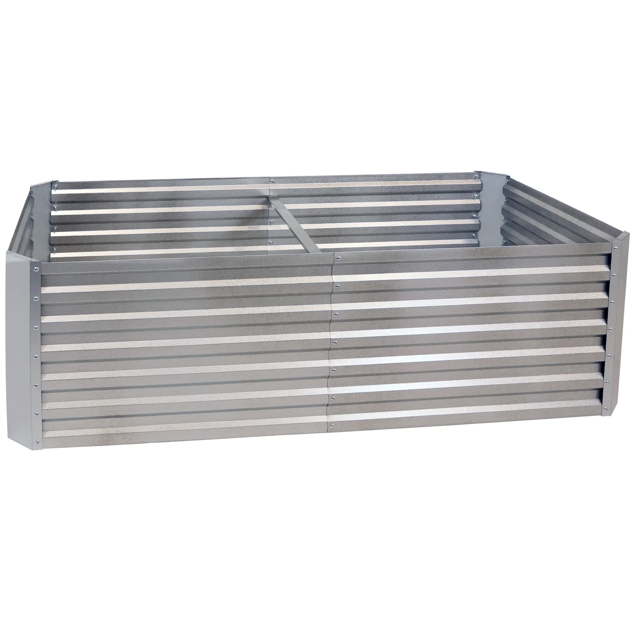 Sunnydaze 71 x 35.5 x 23.5 Rectangular Silver Galvalume Steel Raised Garden Bed