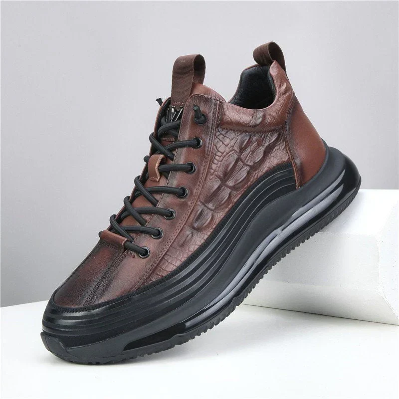 Chaussures Décontractées Homme en Cuir de Vachette avec Coussin d’Air