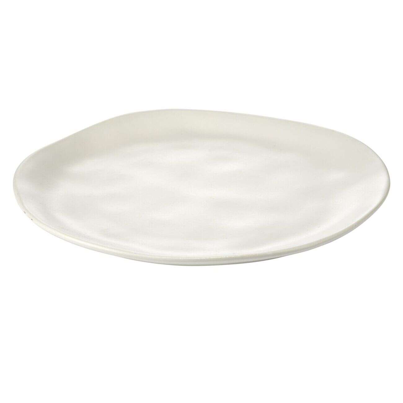 Assiette à dessert forme organique céramique blanche Ø20cm