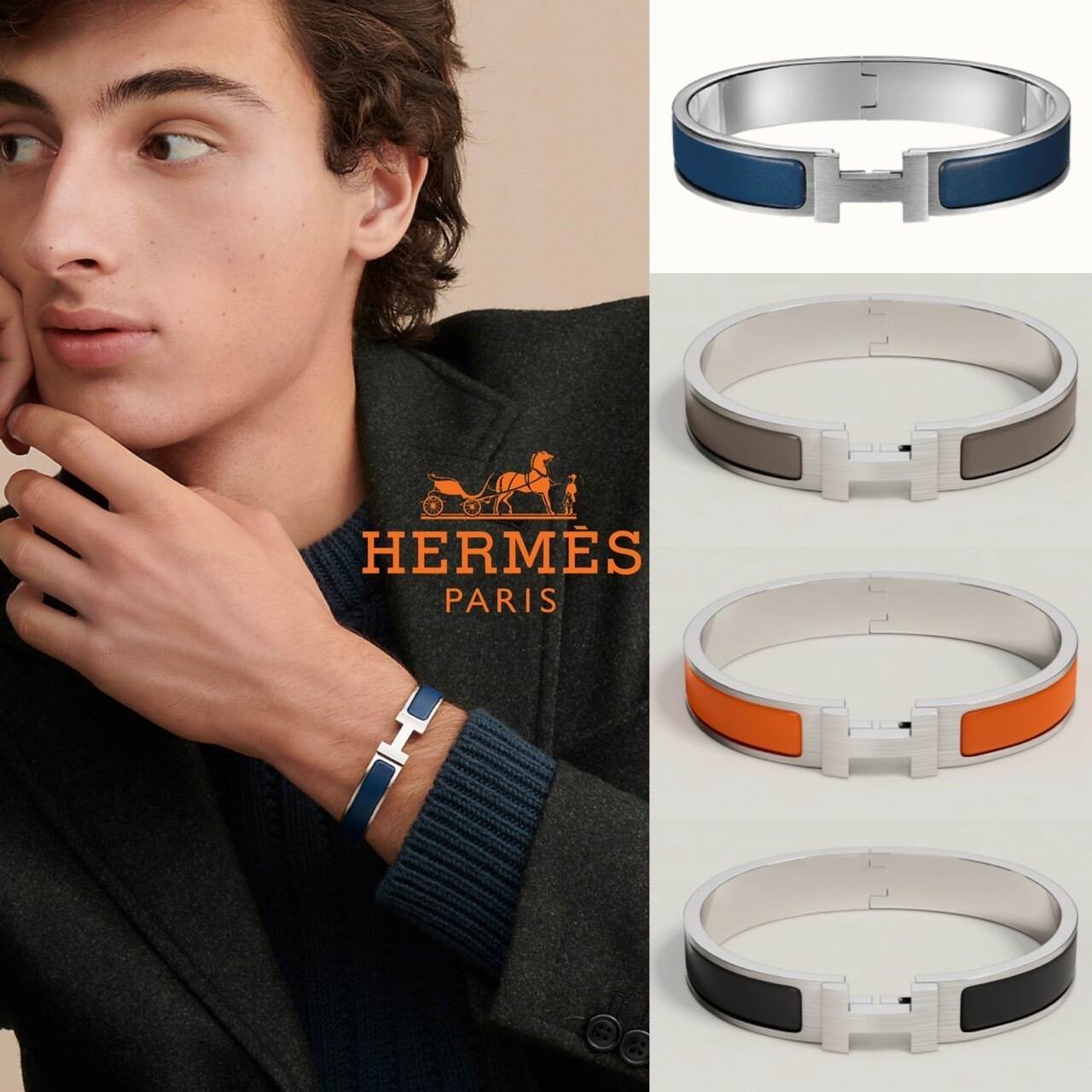 【超人気】エルメス★メンズブレスレット クリックH（HERMES直営店）