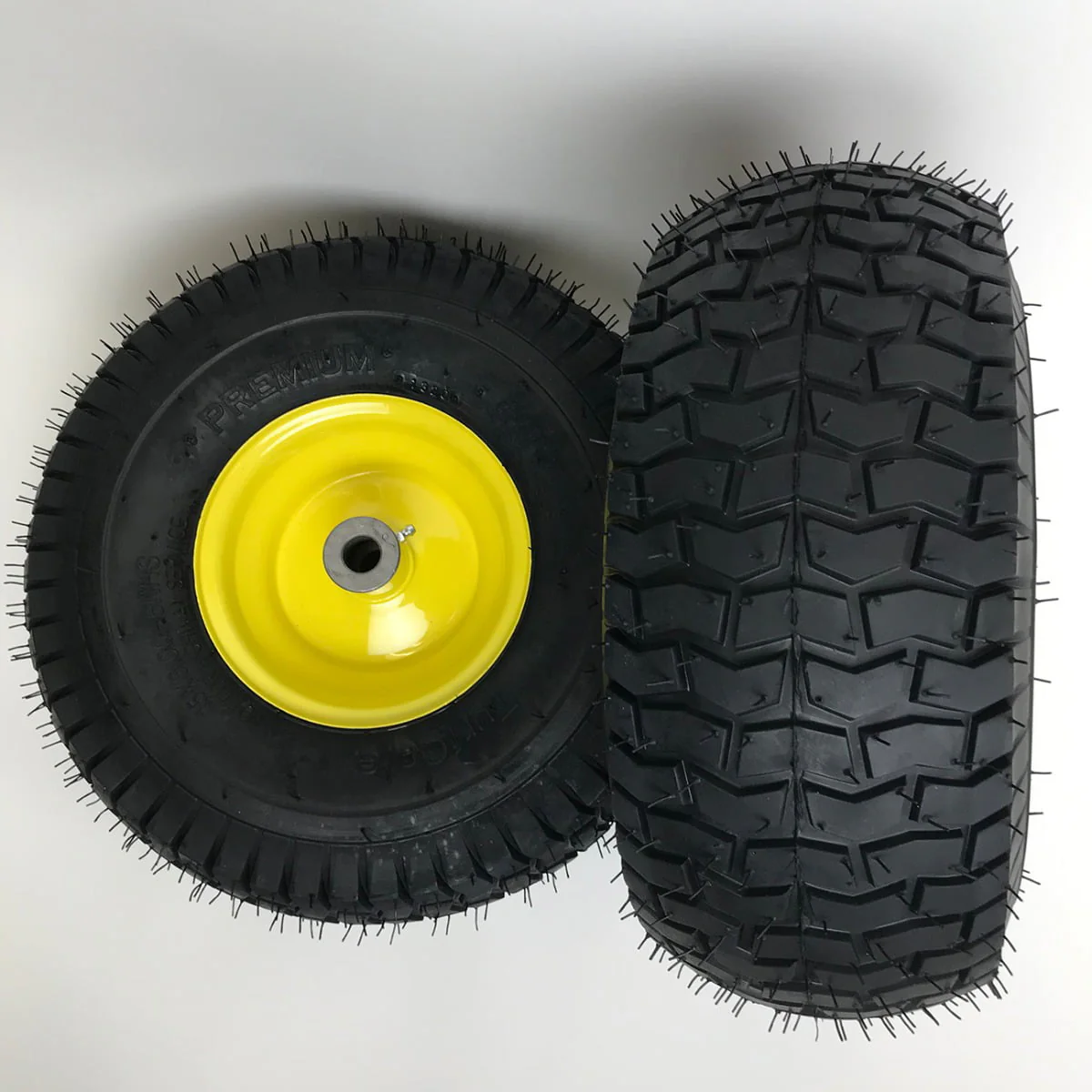 Set of 2 - 15x6.00 - 6 Lawn Mower Tire and Rim - Fits on 3/4 in Axle