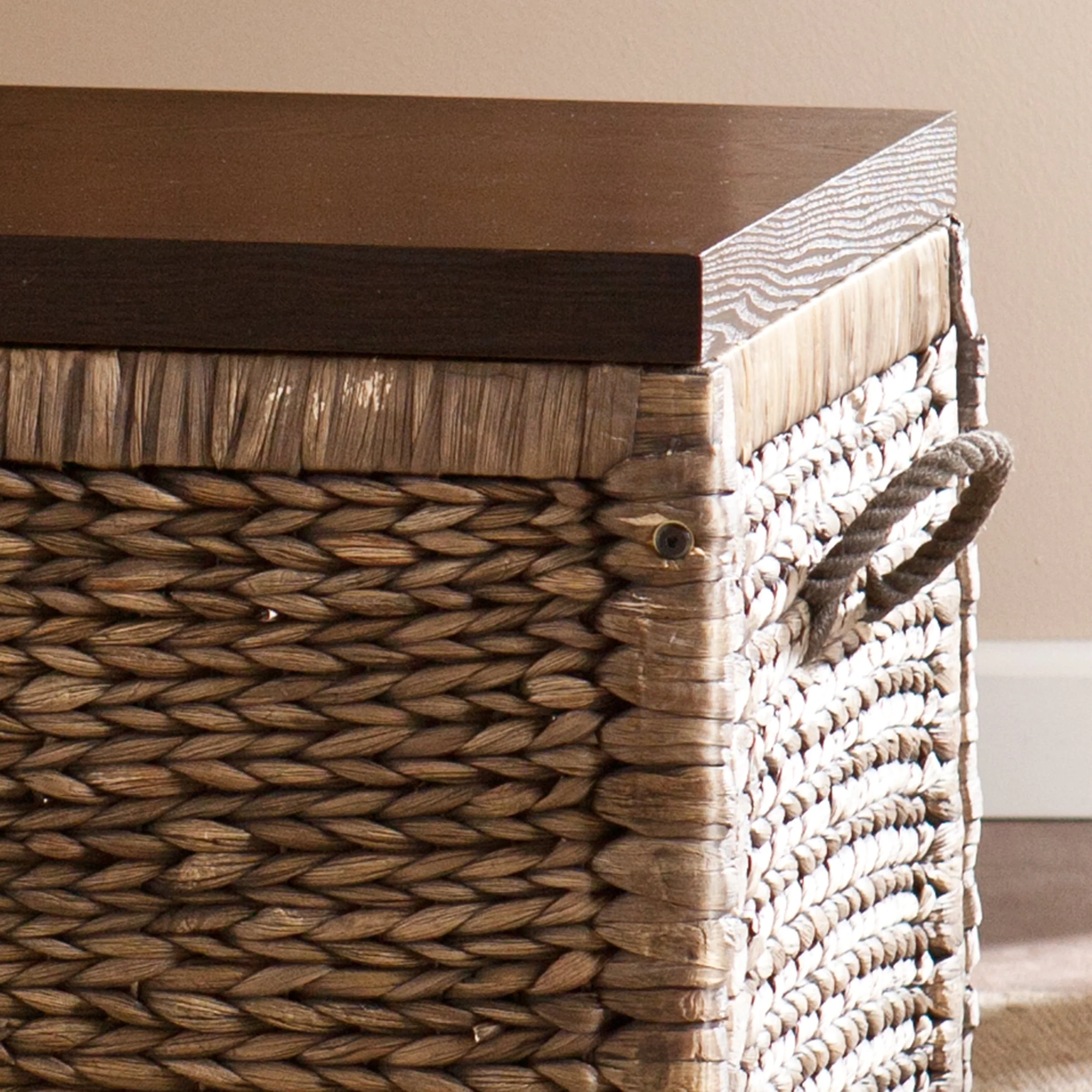 Water Hyacinth Storage Trunk, Blackwashed with Espresso - Image 8