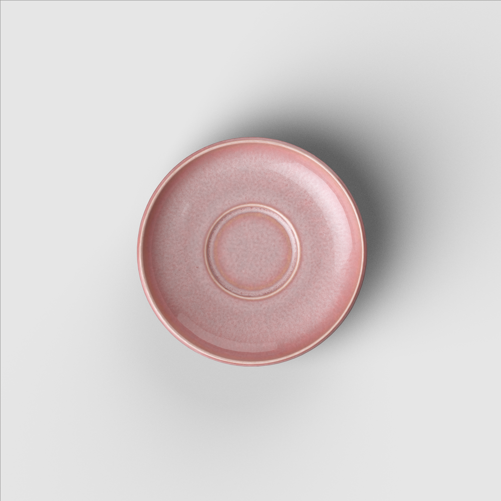 Perlemor Espresso cup saucer - Pink, 4.8'', Premium Porcelain