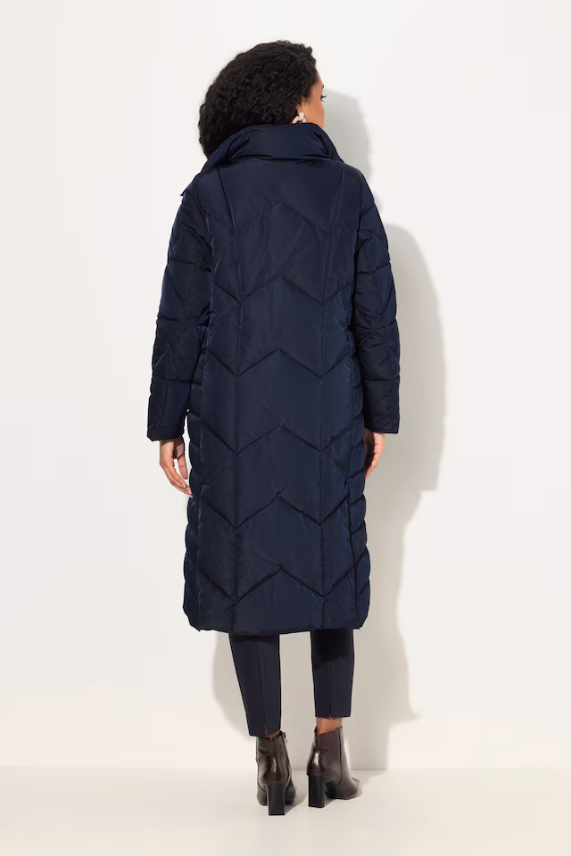 Zigzag Quilted Water Repellent Coat