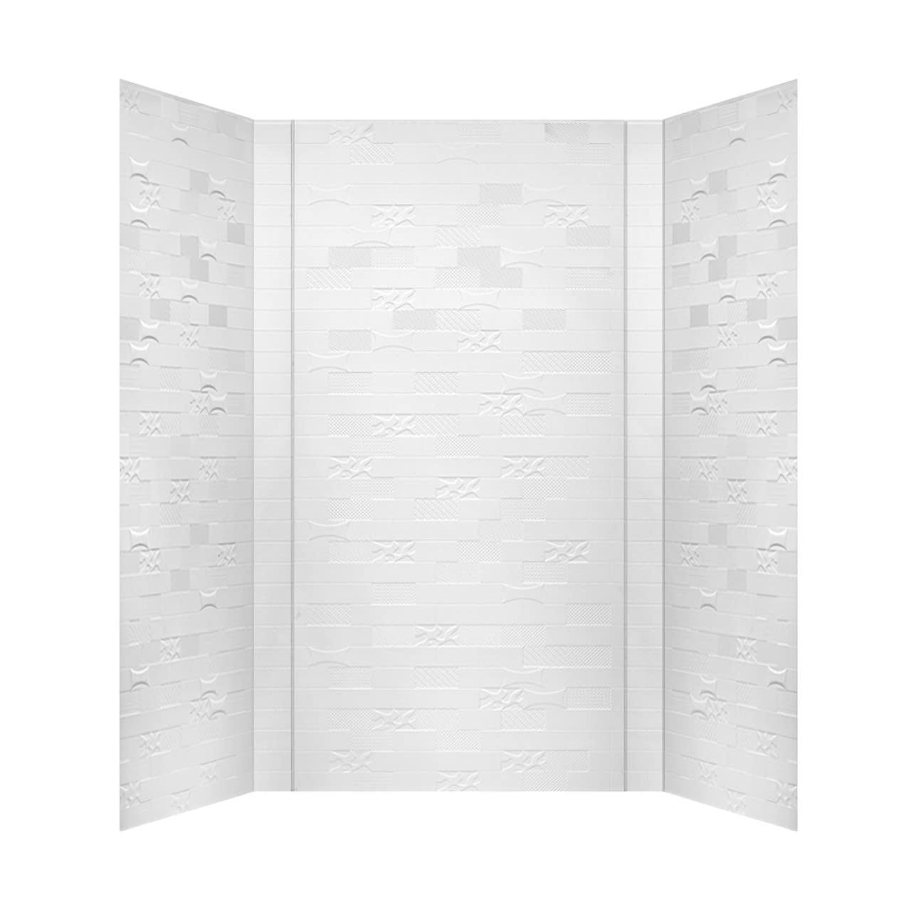 from Plain to Beautiful in Hours 133-VERSA-KIT Versa Tile Tub and Shower Wall Panels Surround. Gloss White. 96 Square Feet-Instock