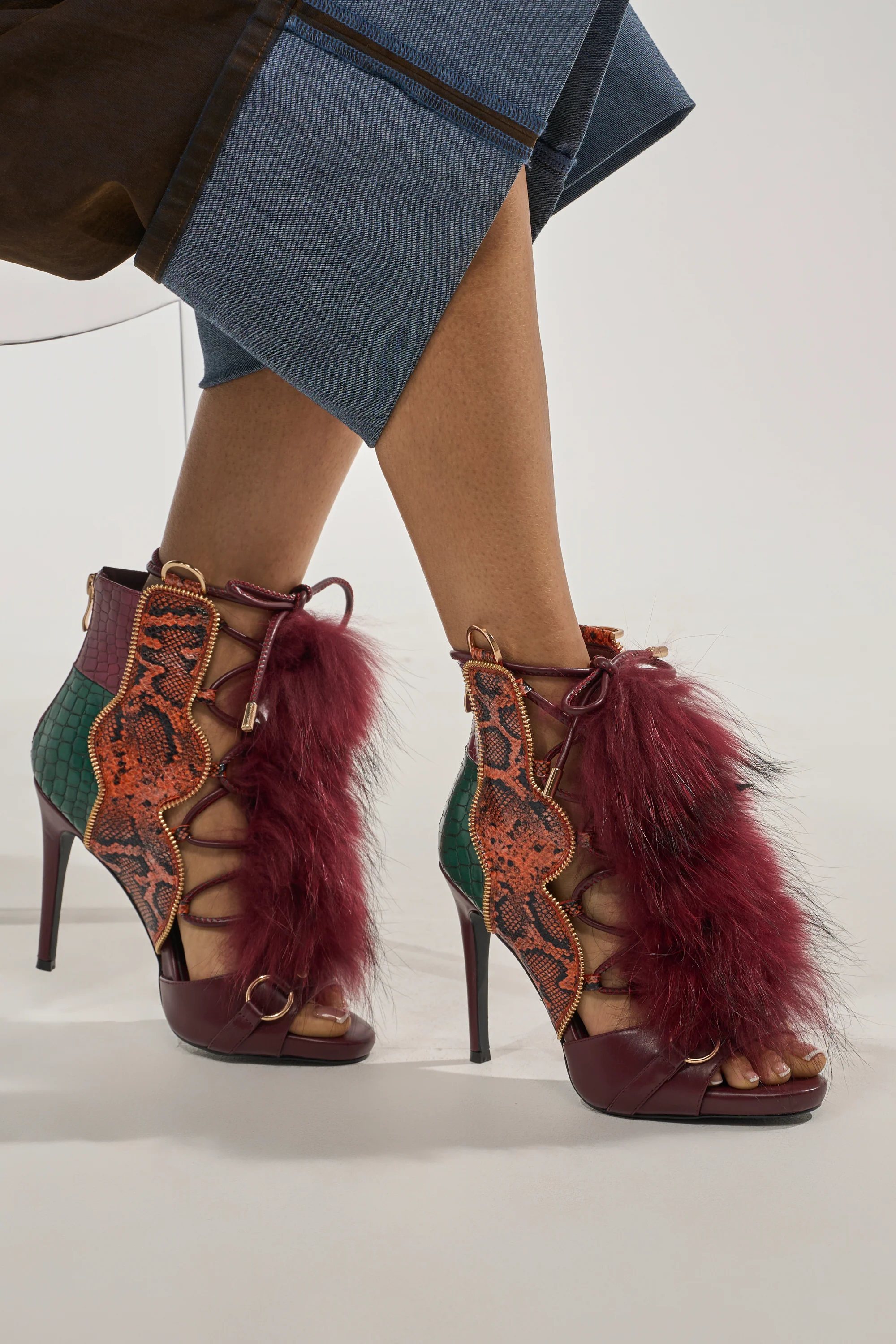 AZALEA WANG SHAINY SNAKE BURGUNDY MULTI - Akira Store