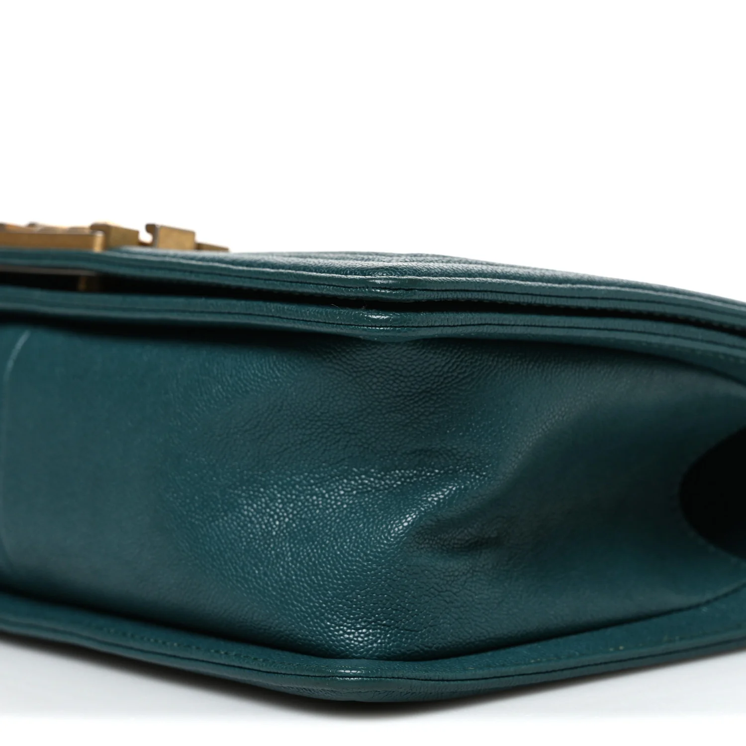 Caviar Quilted Medium Boy Flap Dark Green