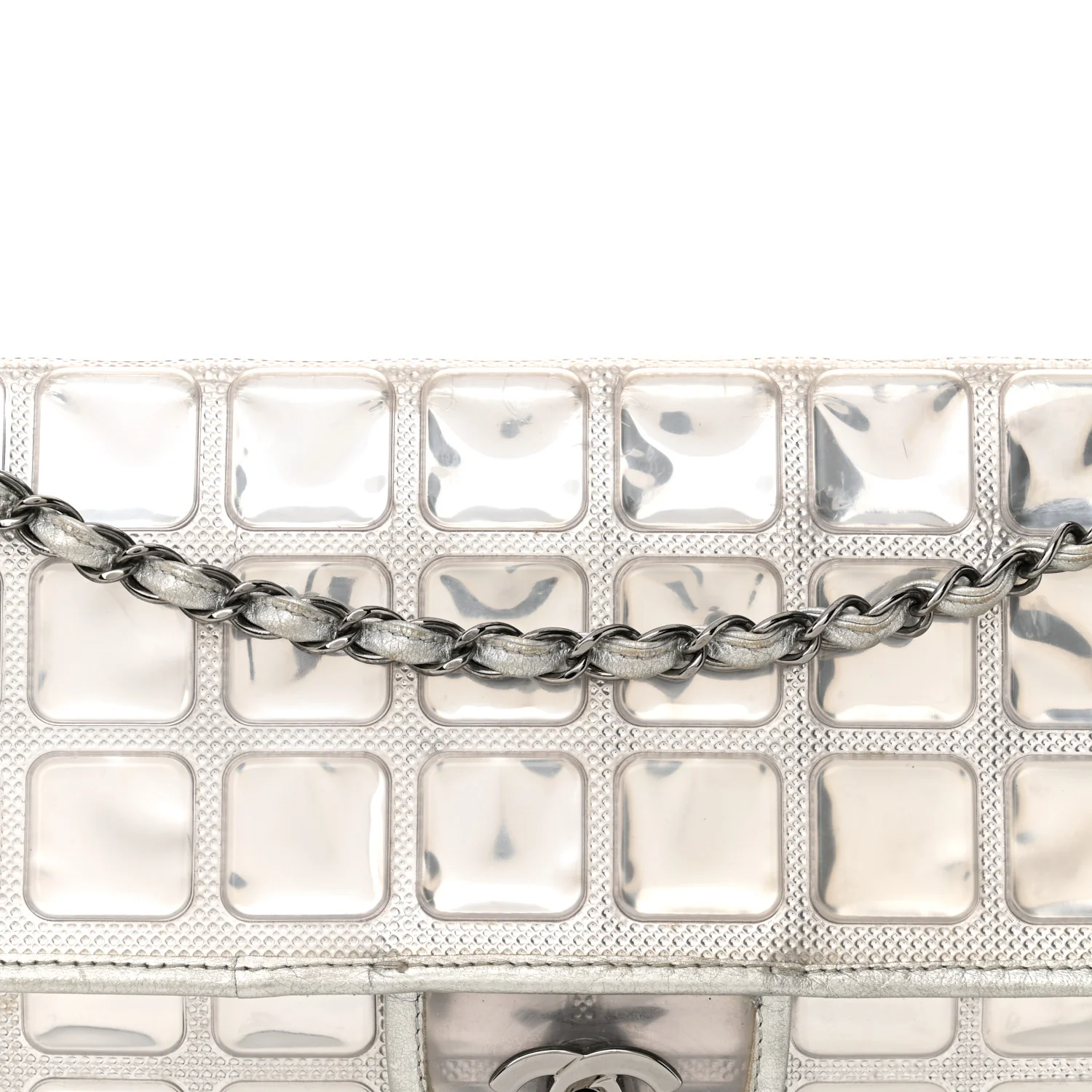 Vinyl Large Ice Cube Flap Silver