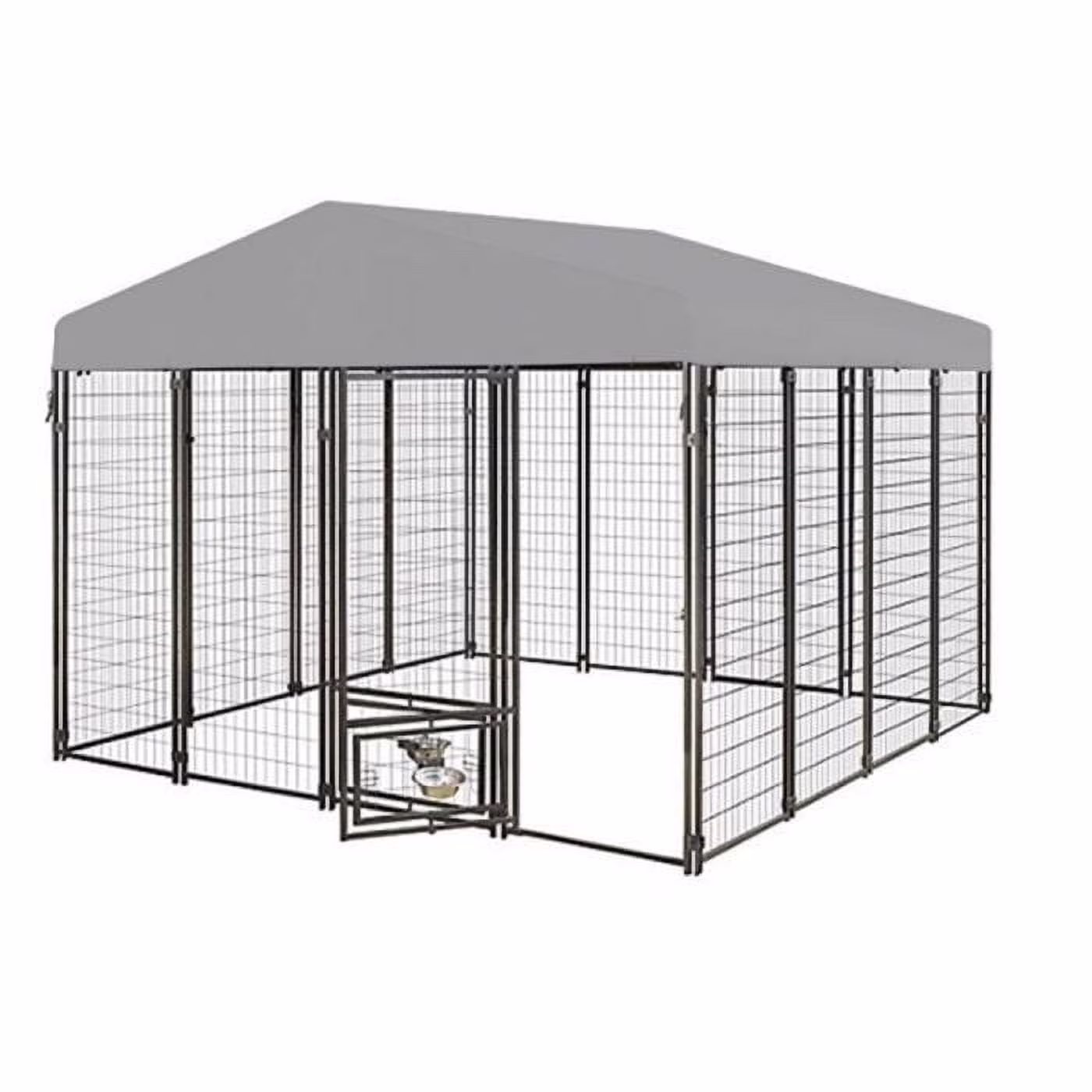 Garden Winds Custom Fit Replacement Canopy Top Cover Compatible with The Veikous PS0101-03-3, PS0101-05C1, PS0101-05C2 10�?X 10�?Dog Kennel - Upgraded Performance Riplock 350 Fabric - Slate Gray