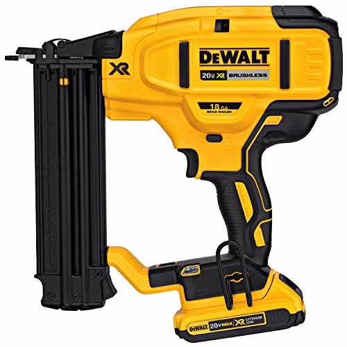 DCN680D1 Brad Nailer Kit, 20 V Battery, 110 Magazine, Black/Yellow(1)