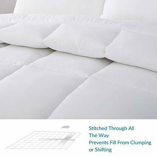 Bedsure Queen Comforter Duvet Insert - Quilted White, All Season Down Alternative Queen Size Bedding Comforter with Corner Tabs