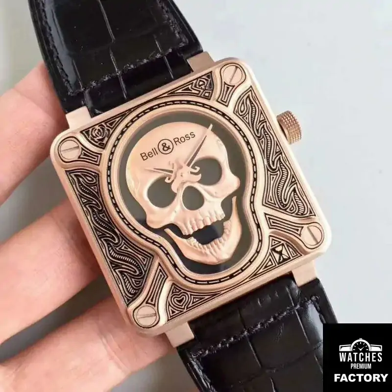 Bell & Ross BR 01 Skull Bronze Rose Gold and Black Dial