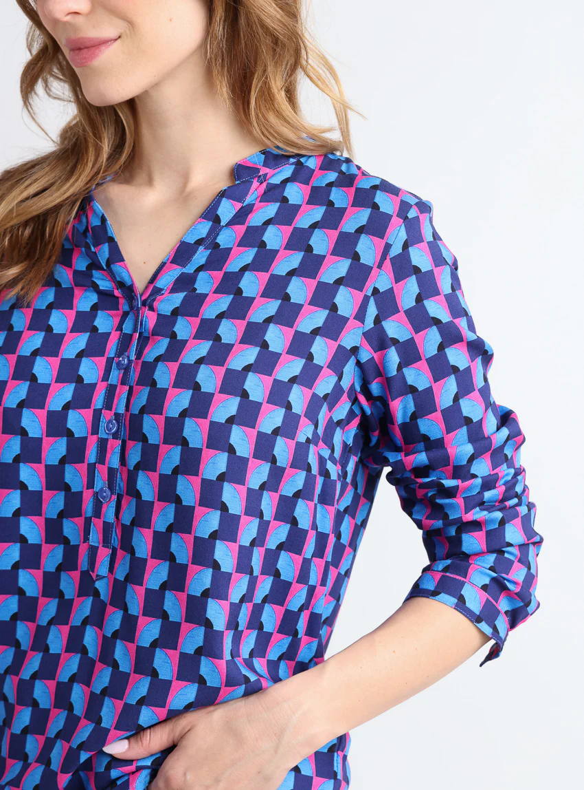 Blouse femme en viscose chaude bleu