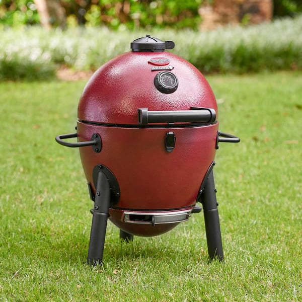 Akorn Jr 14 in Portable Kamado Charcoal Grill in Red Image 2