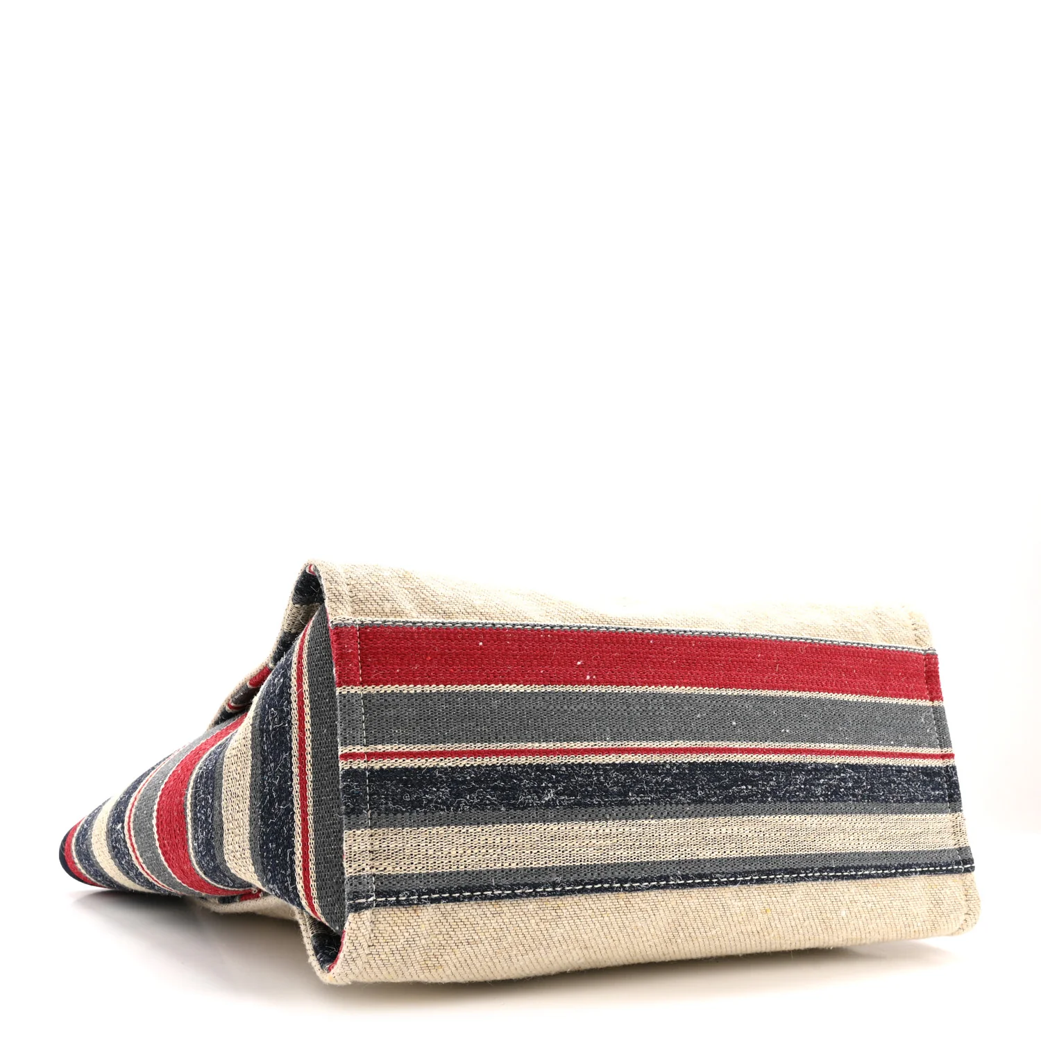 Striped Canvas Medium Deauville Tote Beige