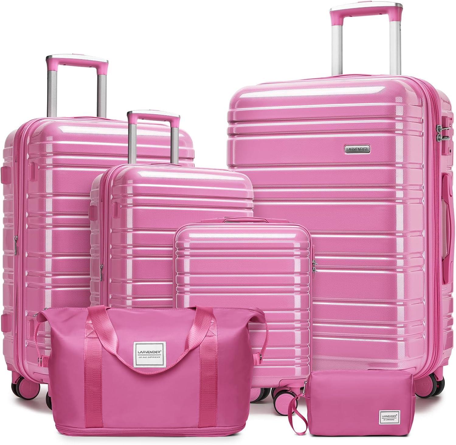 Ensemble de 6 valises, ensemble de valises rigides extensibles avec roulettes multidirectionnelles, ensemble de bagages à roulettes légers