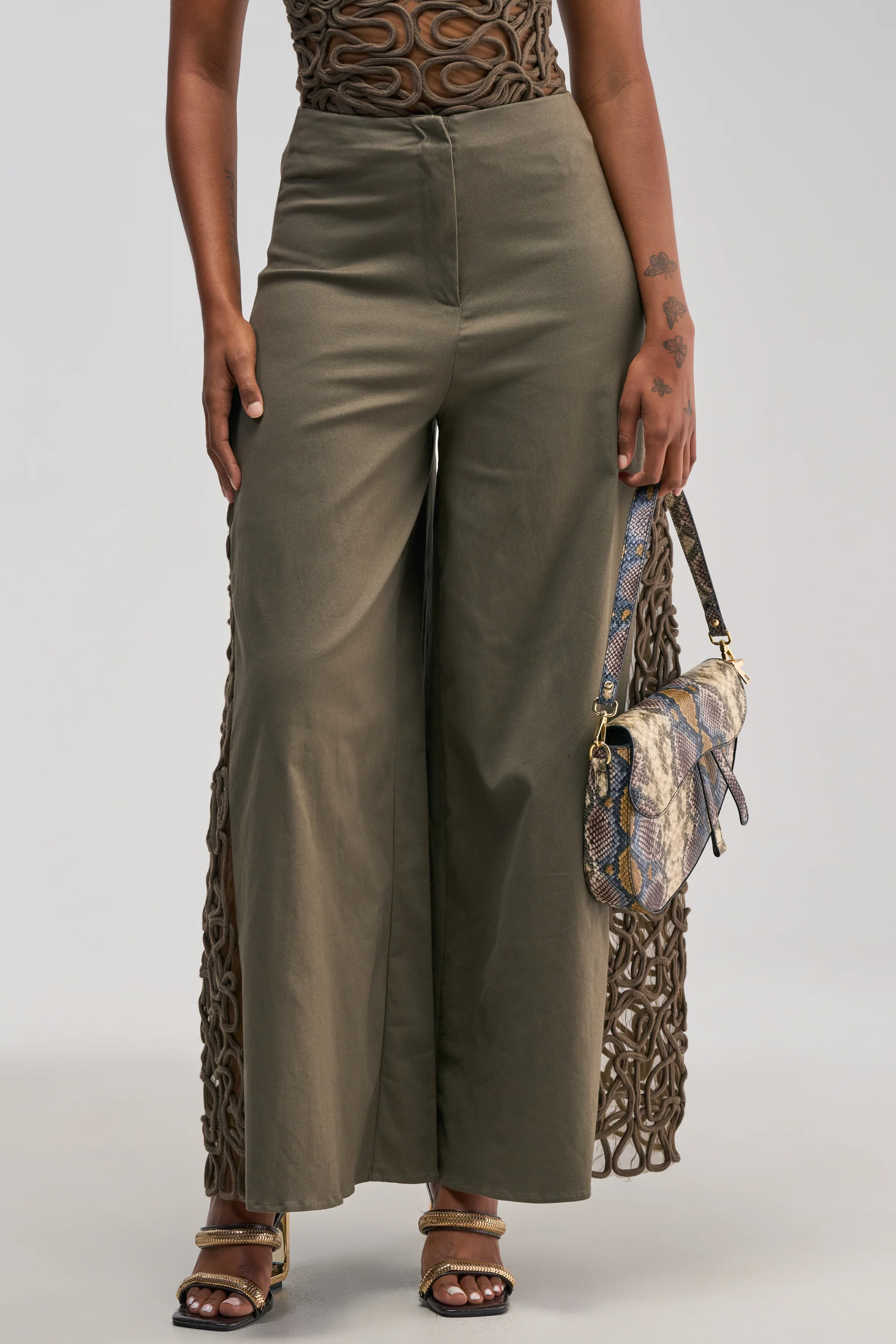 ITS GIVING ROPE DETAIL TROUSER IN OLIVE - Akira Store