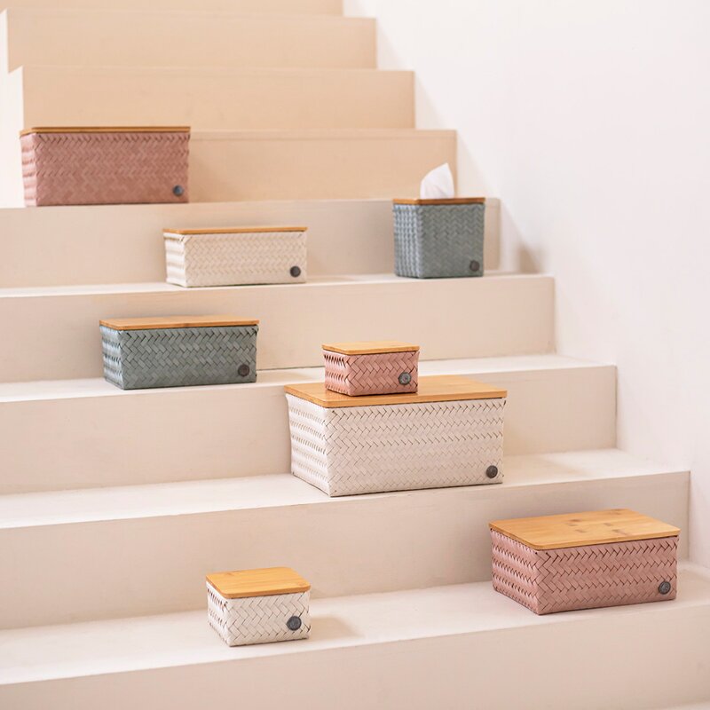 Top Fit Medium høy oppbevaringskurv m/lokk 24x18x11 cm copper blush