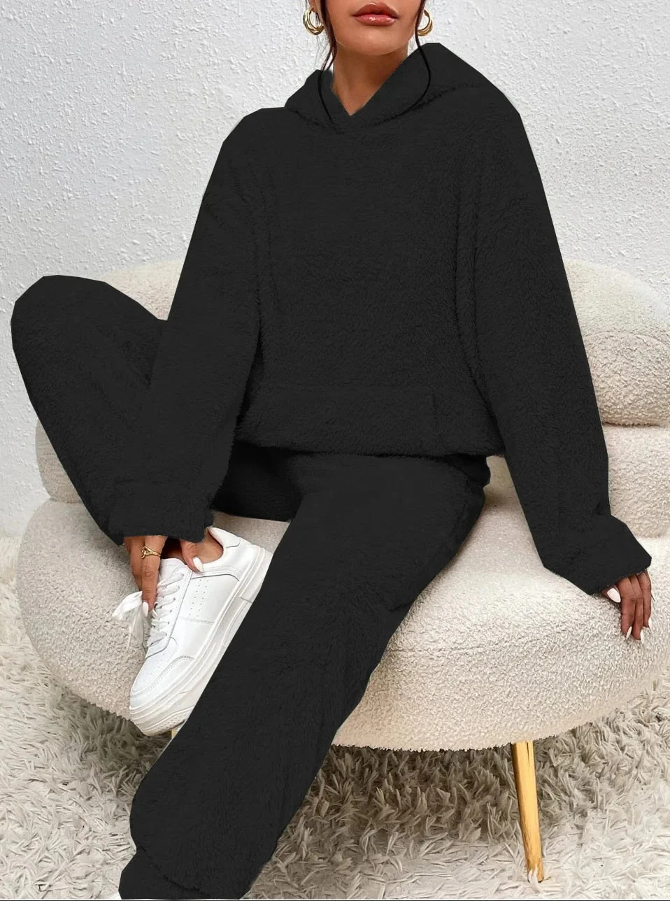 Ensemble de survêtement tricoté deux pièces pour femme