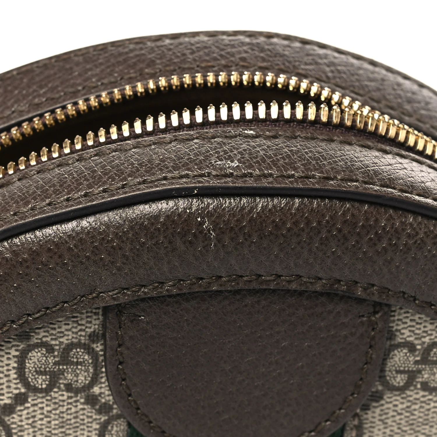 GG Supreme Monogram Web Mini Ophidia Round Shoulder Bag Brown